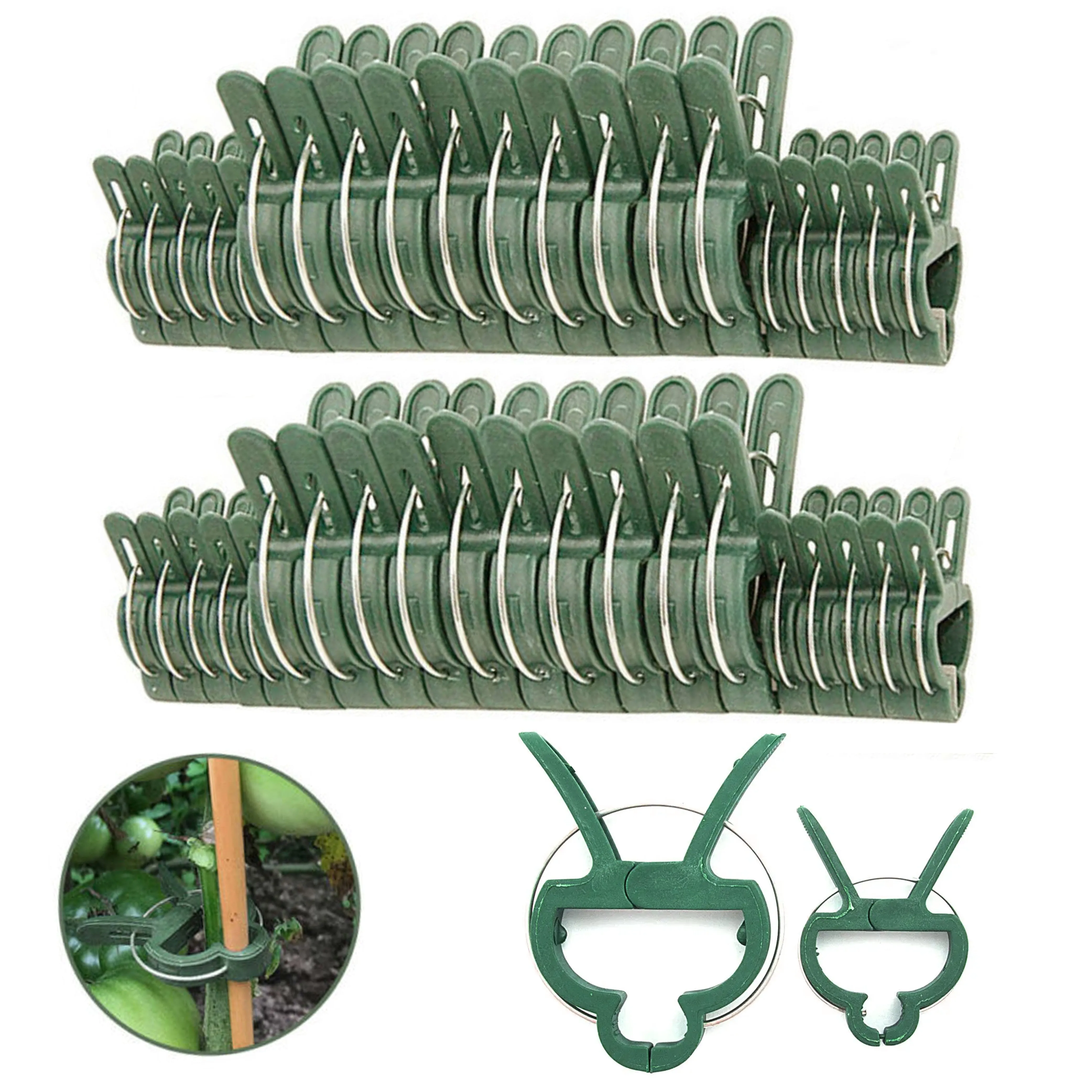 40 Pc Large Plant Support Clips Garden Tomato Vine Vegetable Trellis Twine Ties