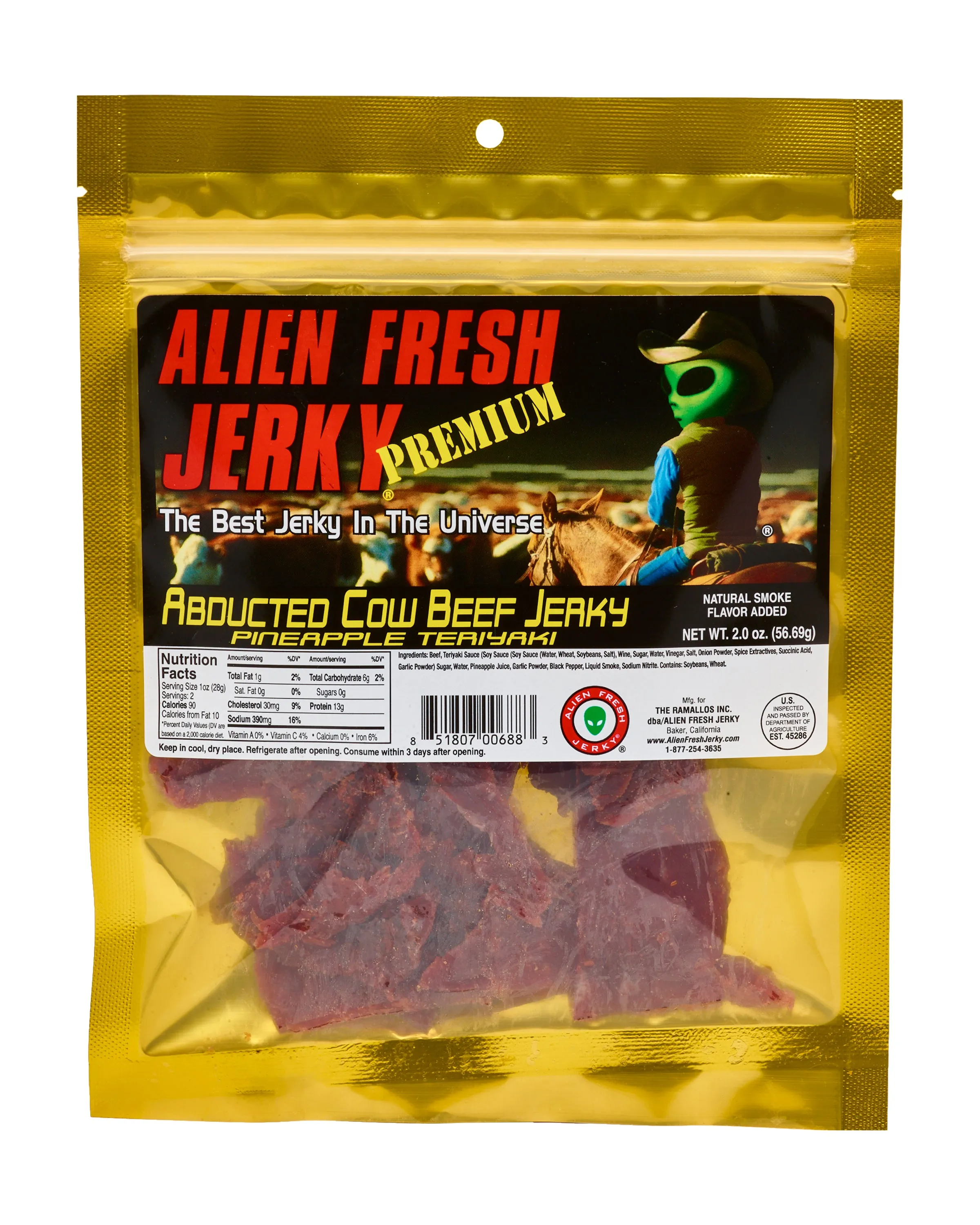 Abducted Cow Pineapple Teriyaki Beef Jerky (2 oz)