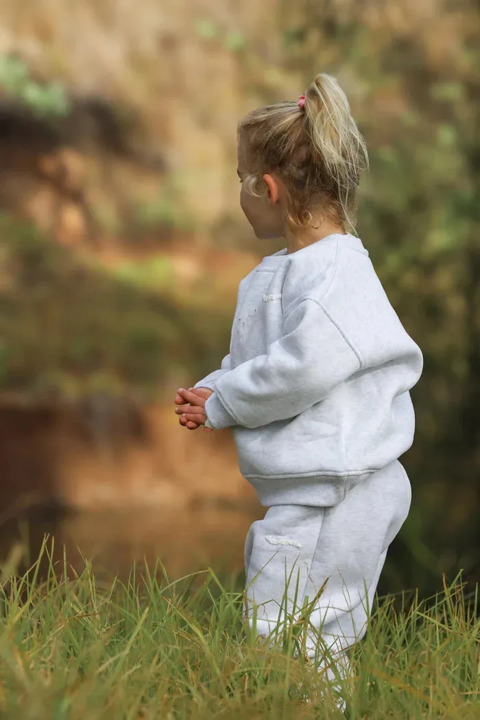 All Fenix - Mini Waves Crew Jumper | White Marle