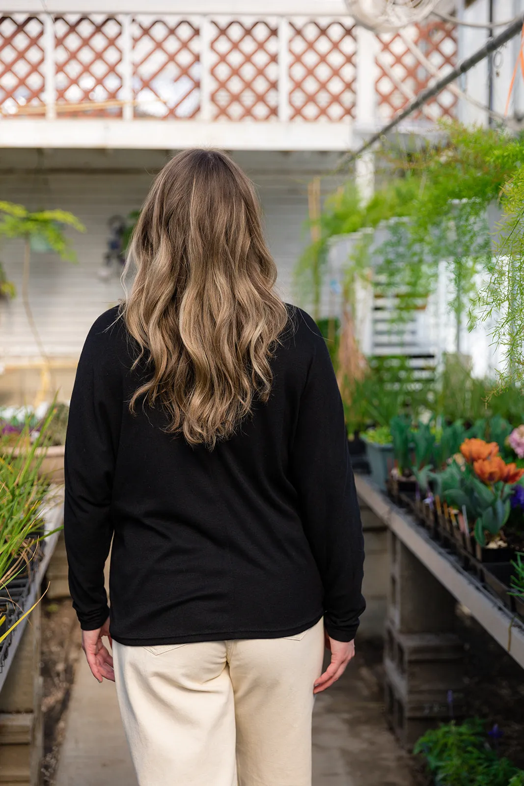 Bailey Dolman Long Sleeve Top-Black