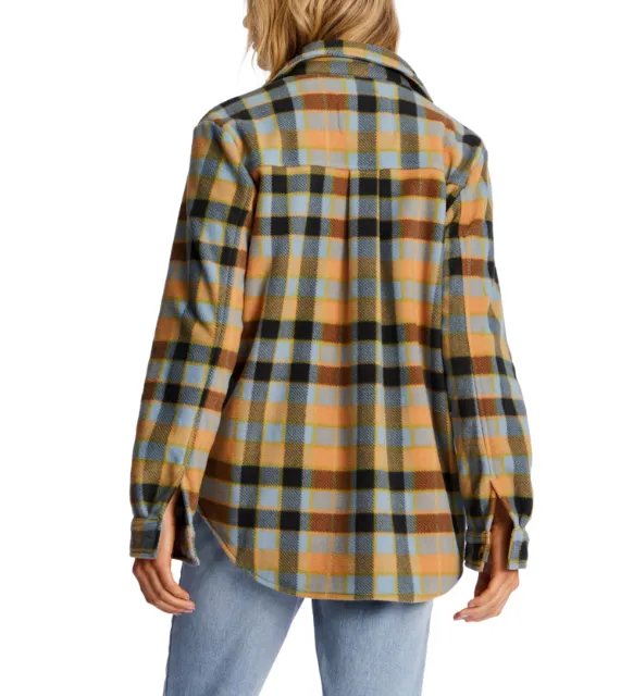 Billabong Womens Forge Fleece Button Up Flannel Shirt Jacket