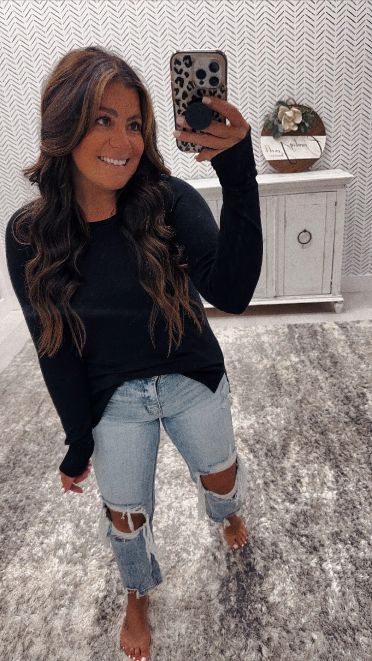 Black Lightweight Sweater Top