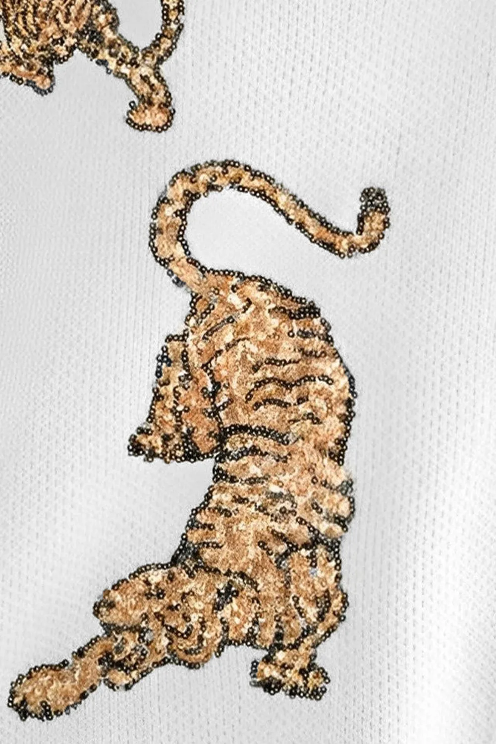 Bohemian Sequin Tiger Knit Sweater