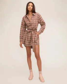 Brett Lightweight Flannel U-Back Mini Dress