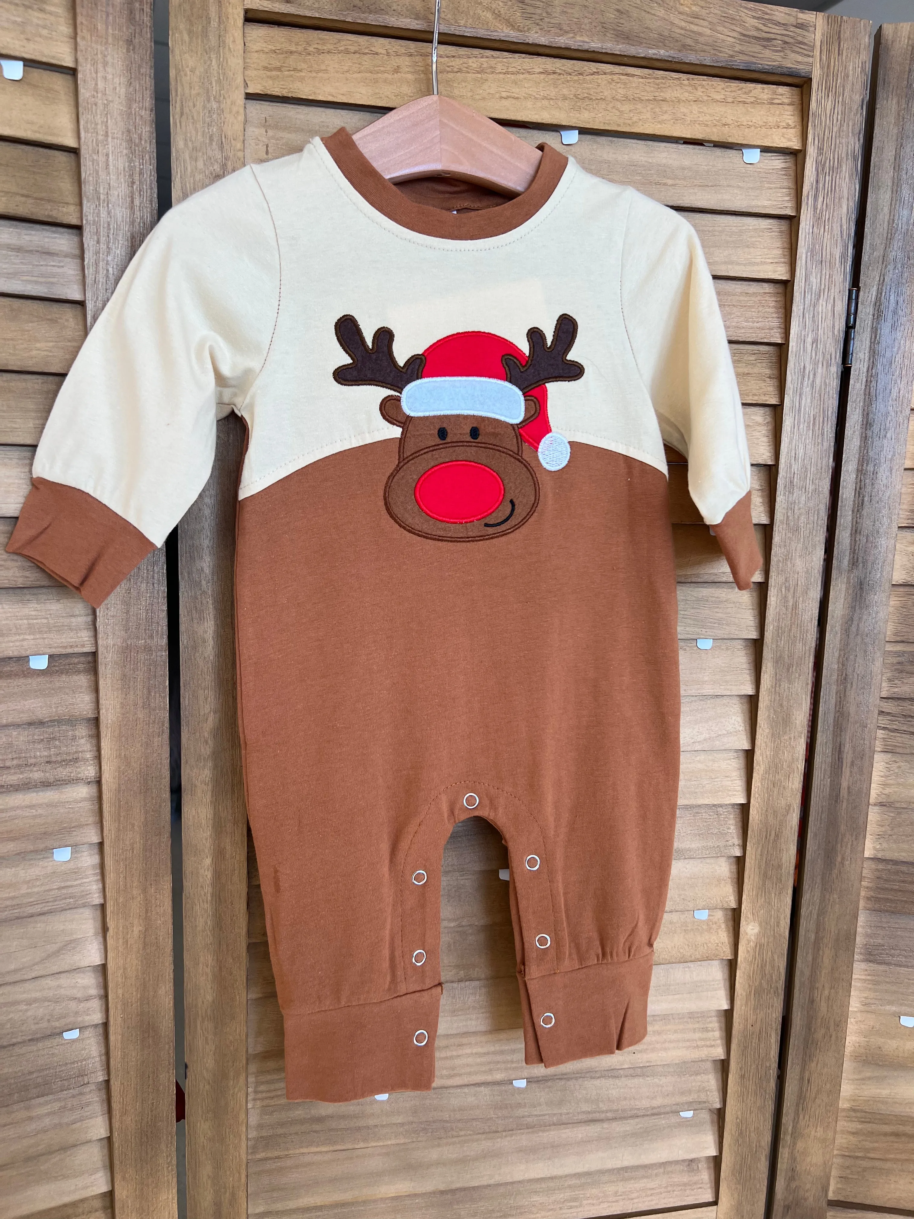 Brown Reindeer Romper