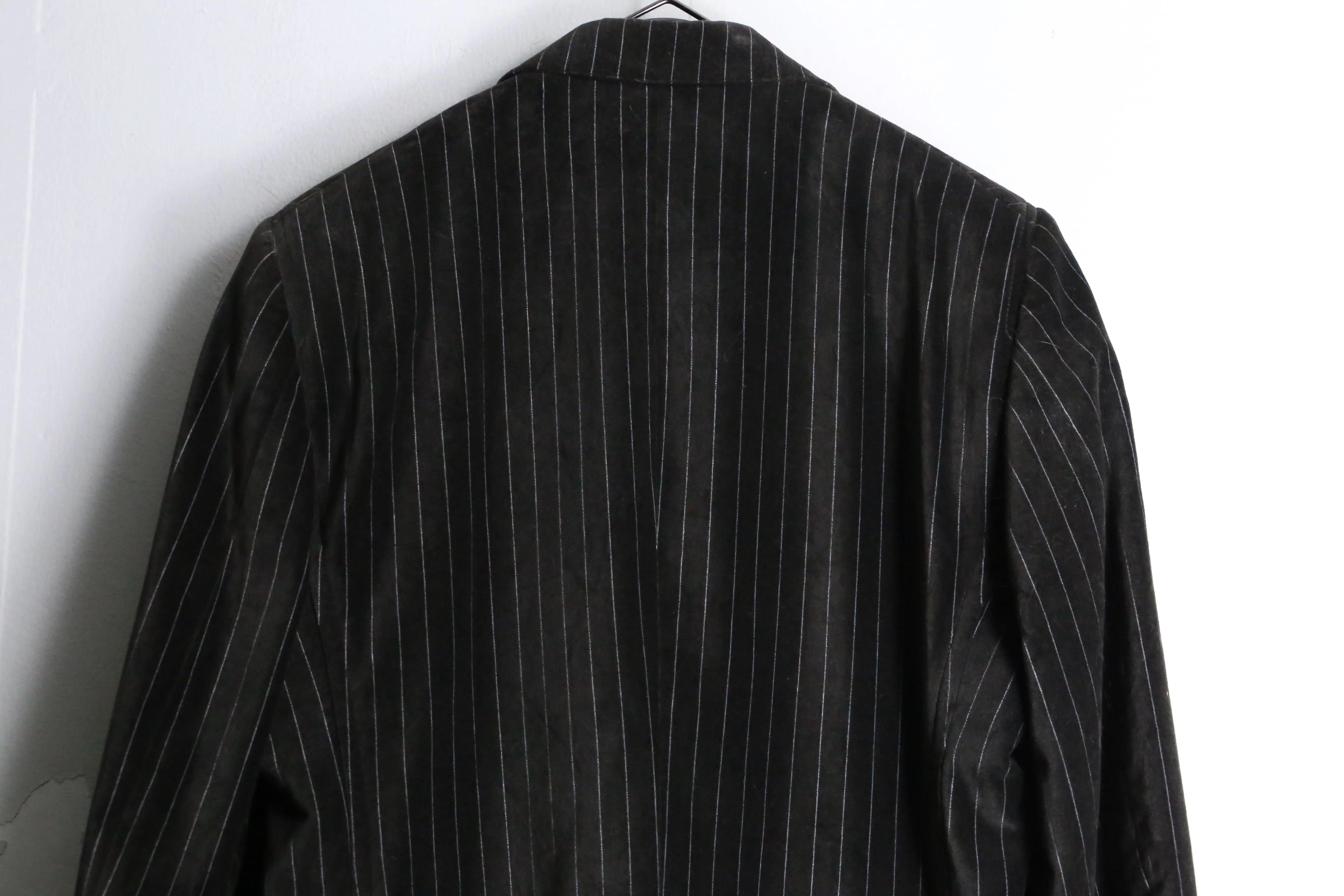 brown stripe velour single tailored jacket
