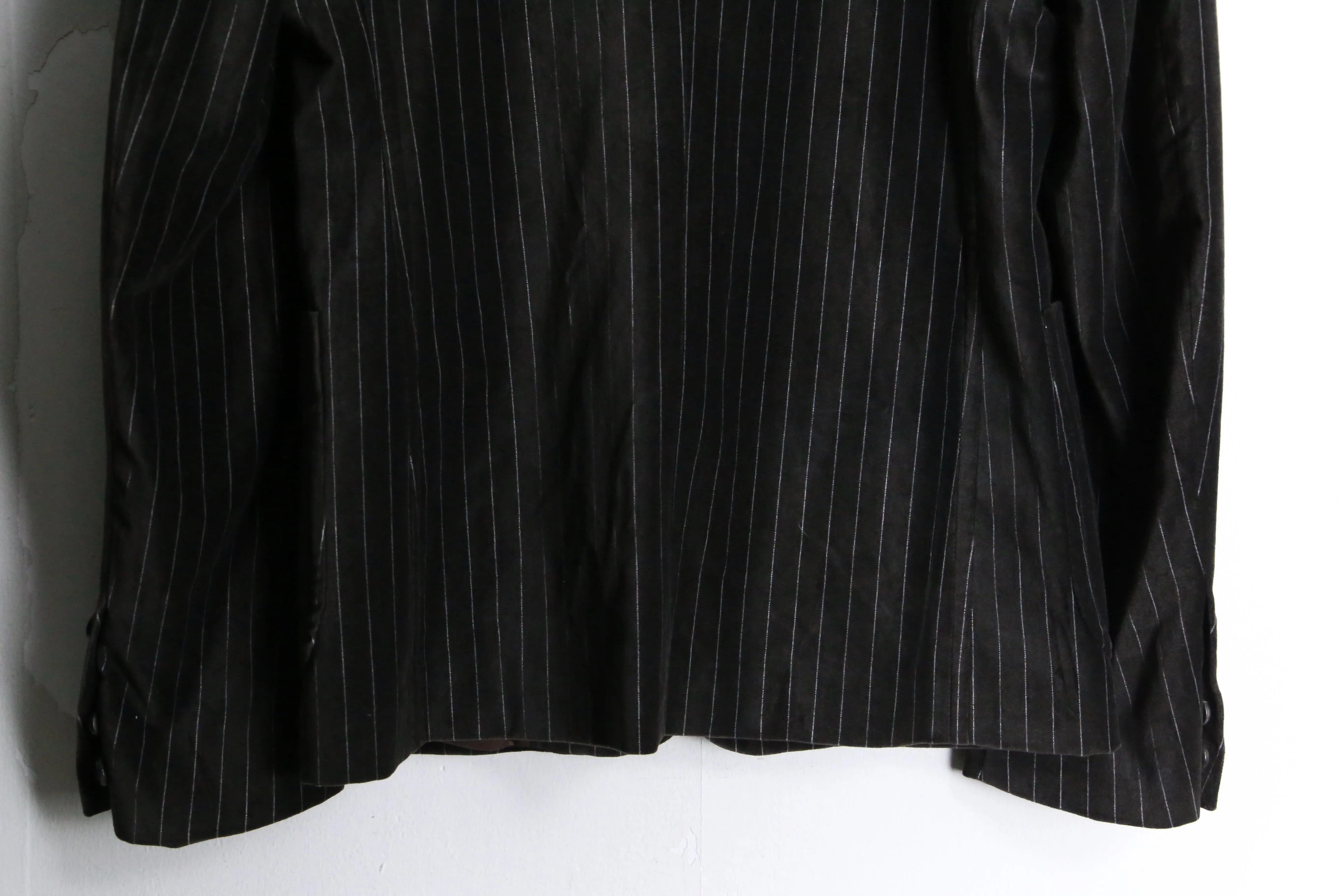 brown stripe velour single tailored jacket
