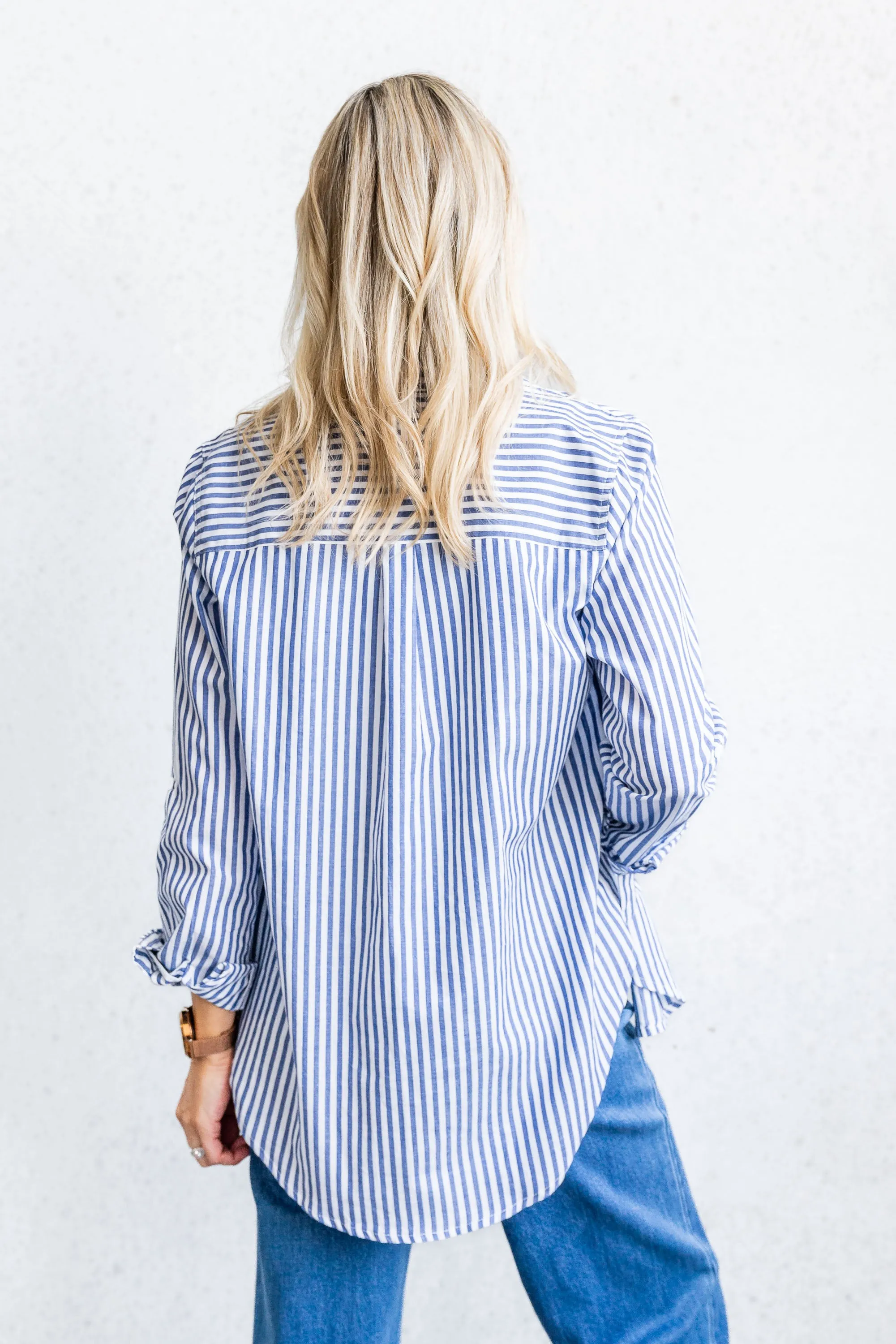 Camryn Shirt - Blue Stripe