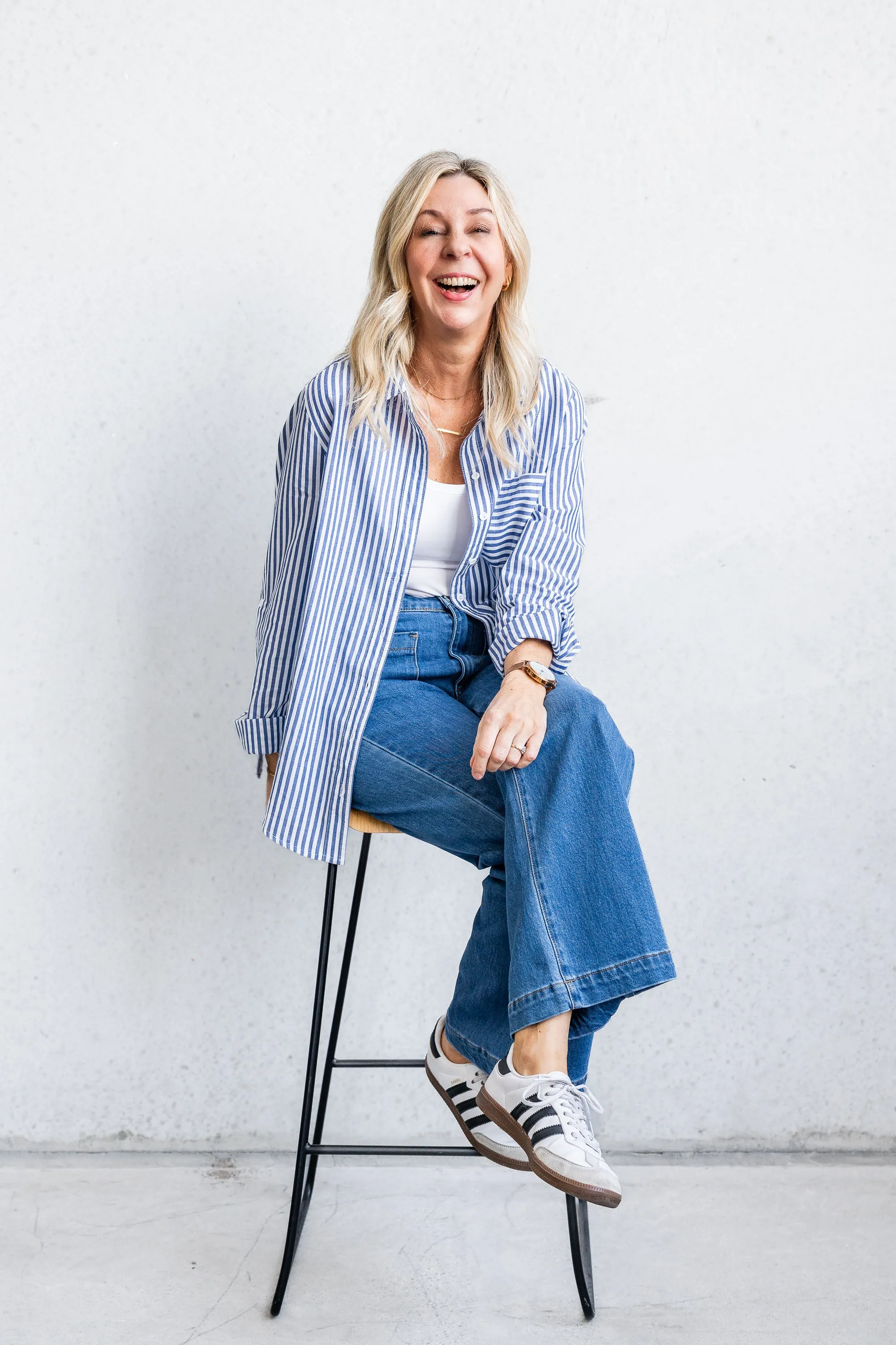 Camryn Shirt - Blue Stripe