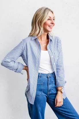 Camryn Shirt - Blue Stripe