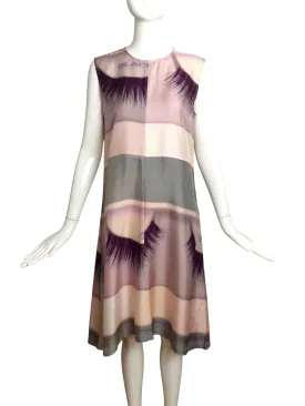 CELINE-Silk Eyelash Print Dress, Size-8