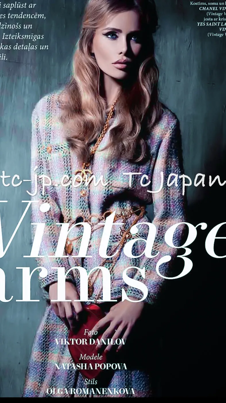 CHANEL 89A Vintage Orange Yellow Wool Tweed Jacket Coat 38 40 42 シャネル ヴィンテージ オレンジ イエロー ウール ツイード ジャケット コート 即発