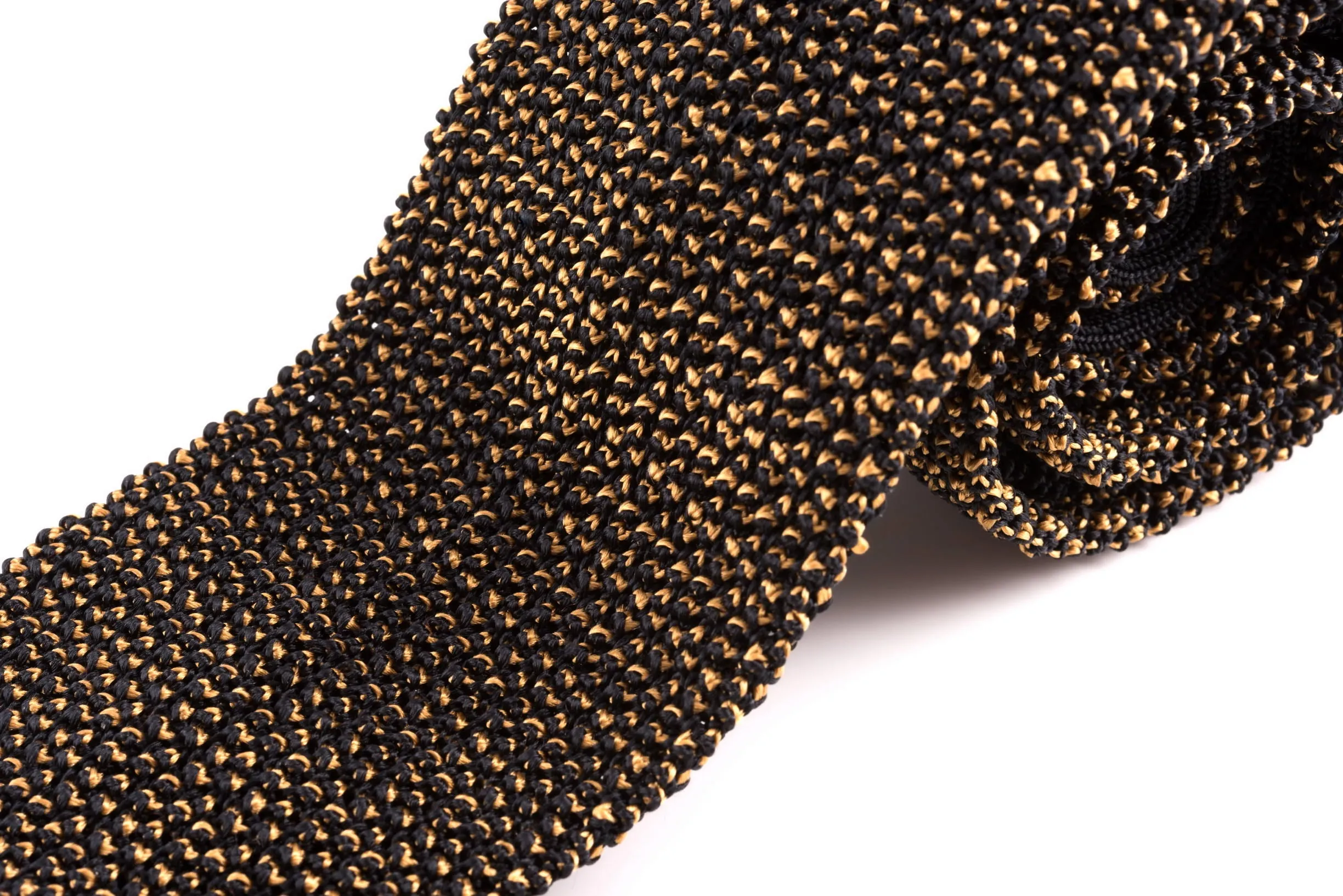 Charcoal & Cognac Two-Tone Silk Knit Tie