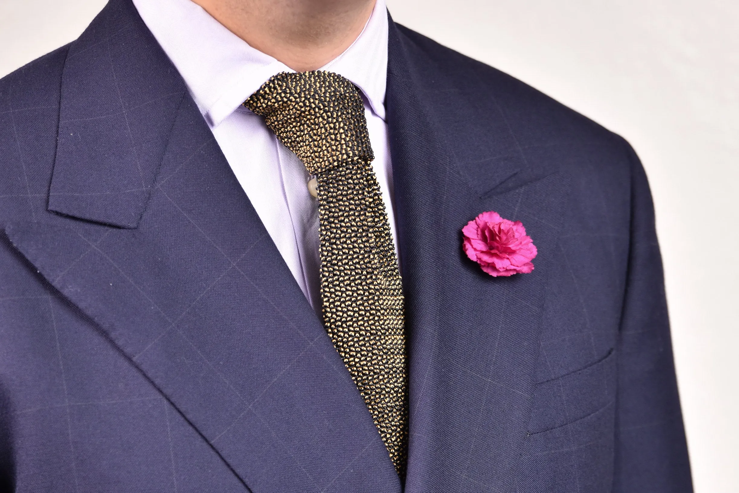 Charcoal & Cognac Two-Tone Silk Knit Tie