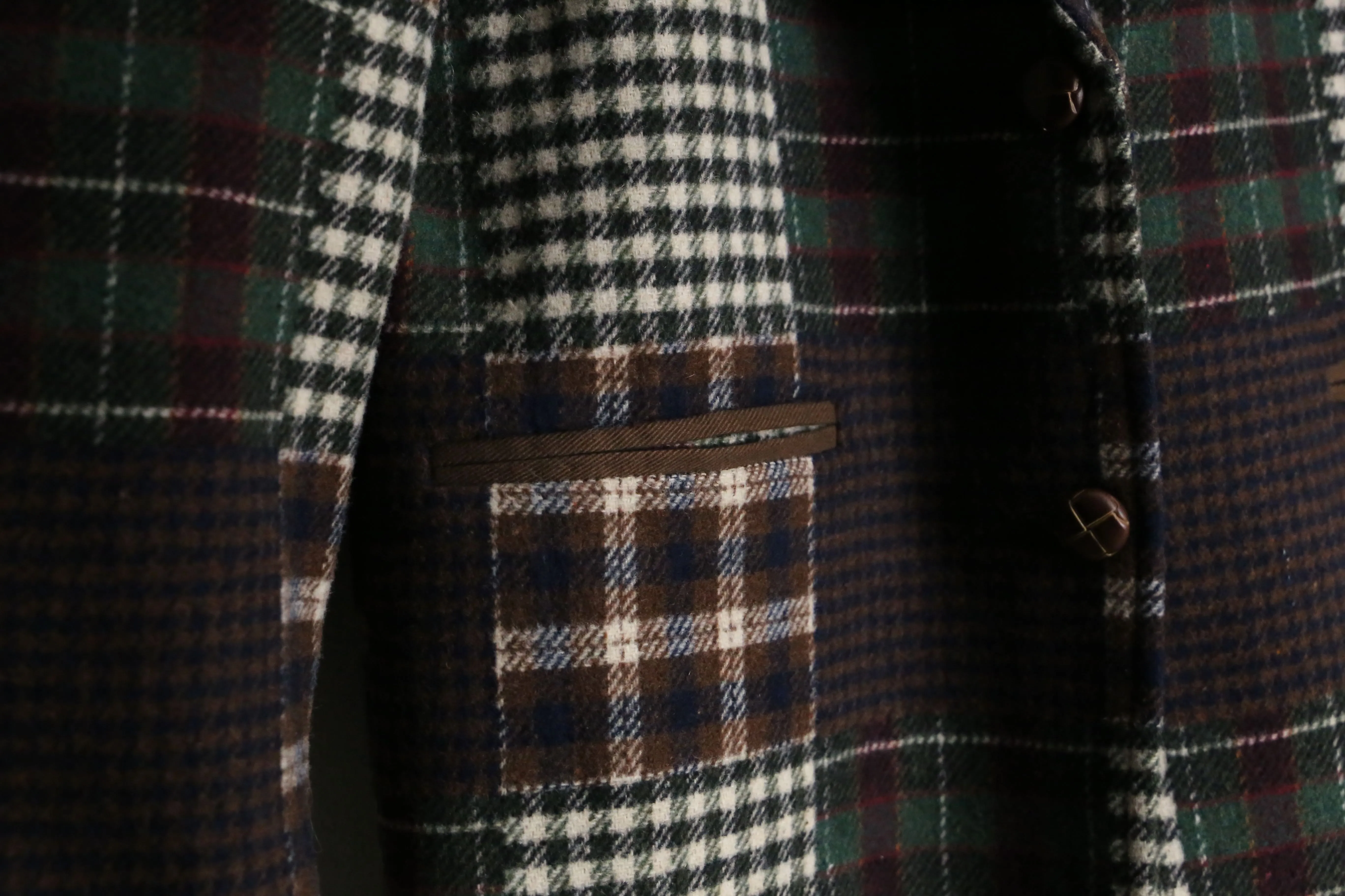 check patchwork design single tailored jacket