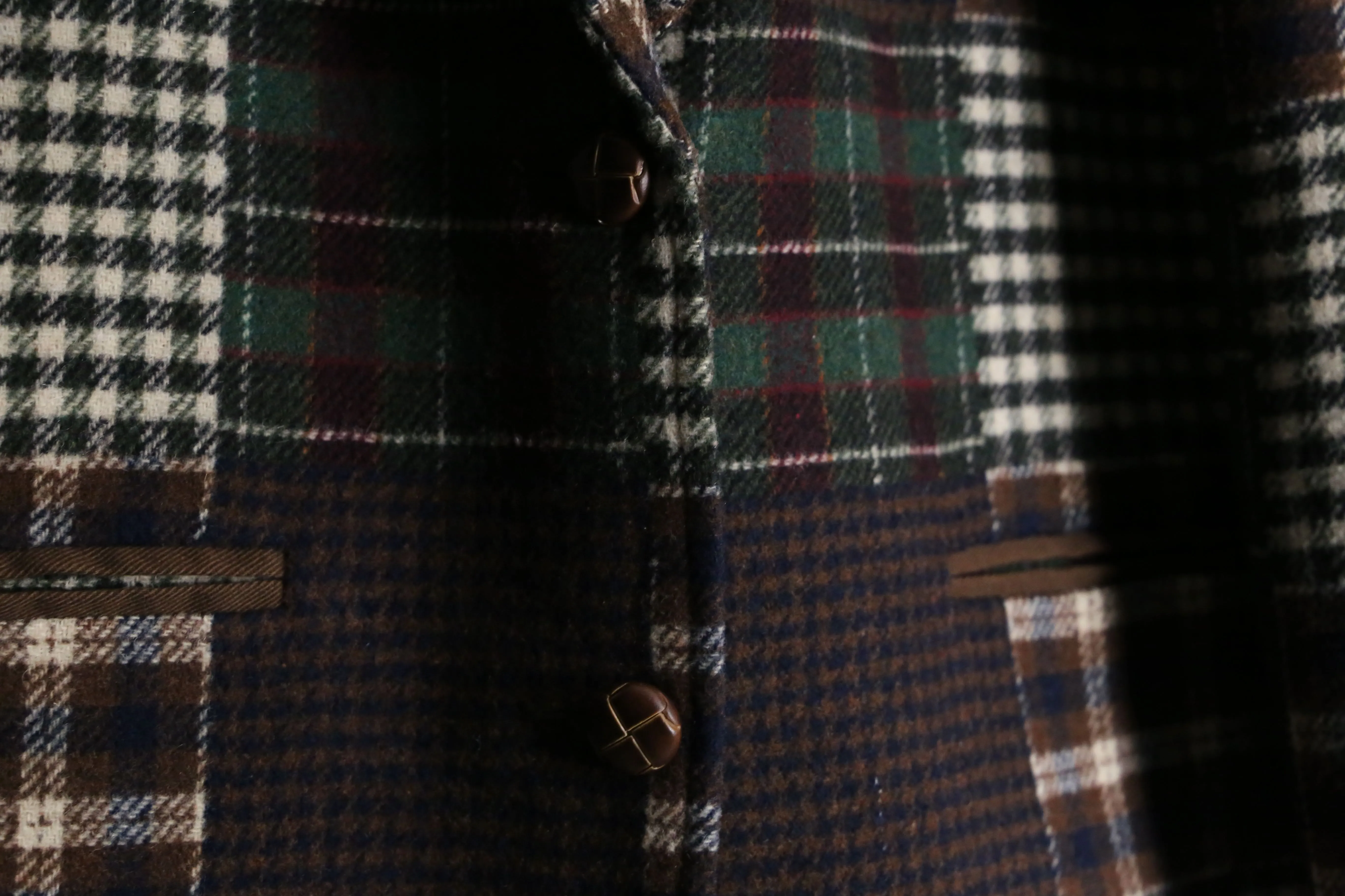 check patchwork design single tailored jacket