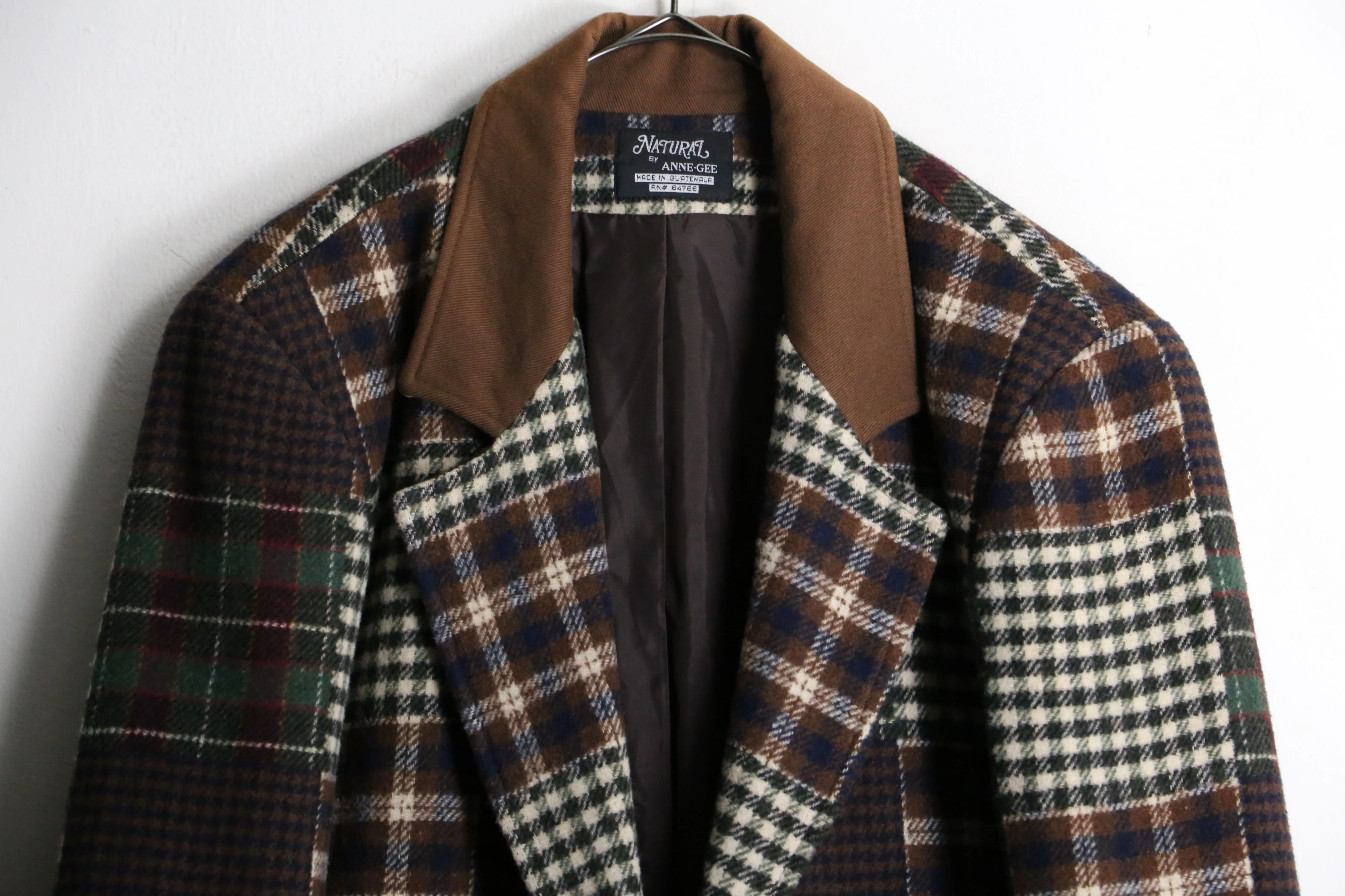 check patchwork design single tailored jacket