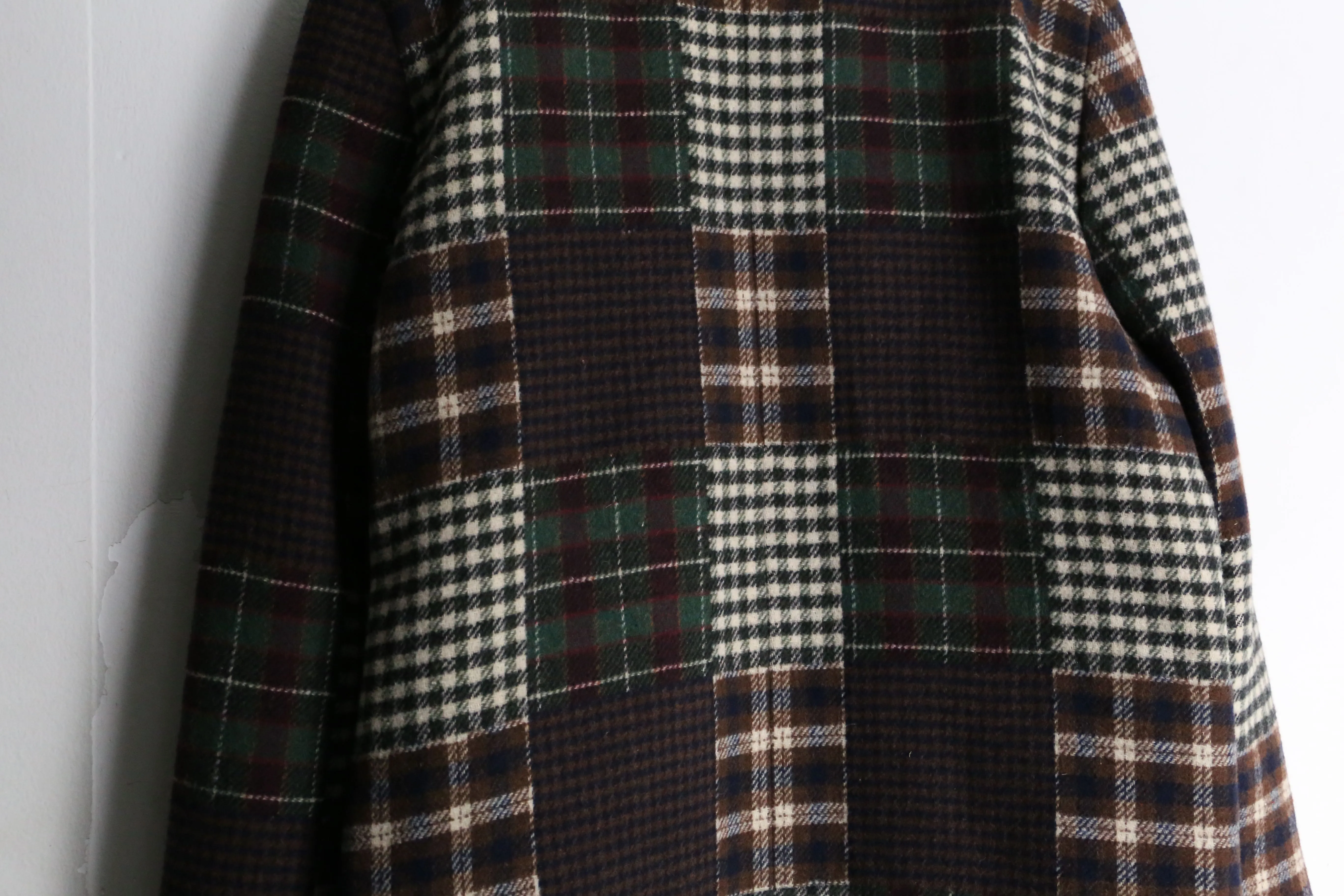 check patchwork design single tailored jacket