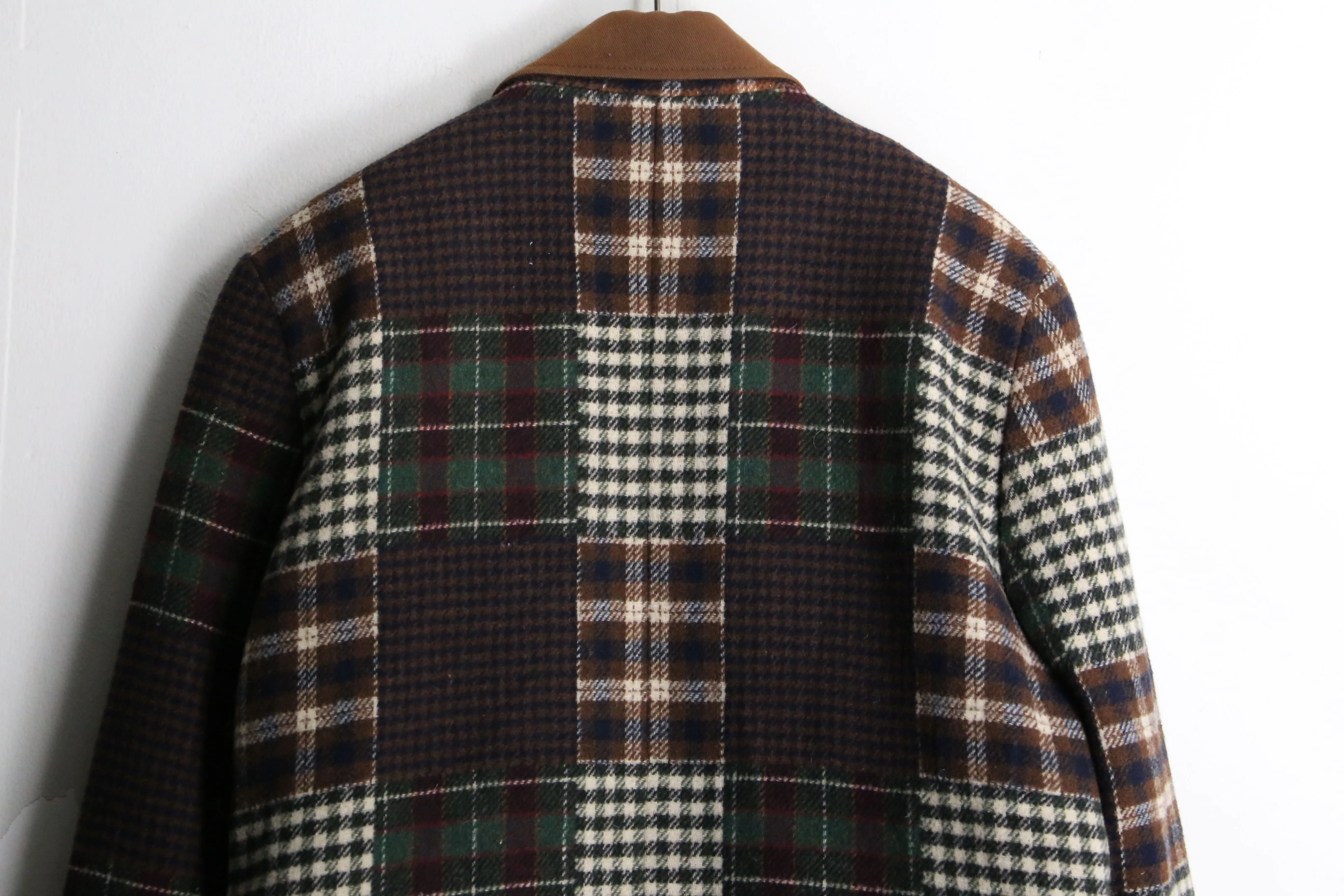 check patchwork design single tailored jacket