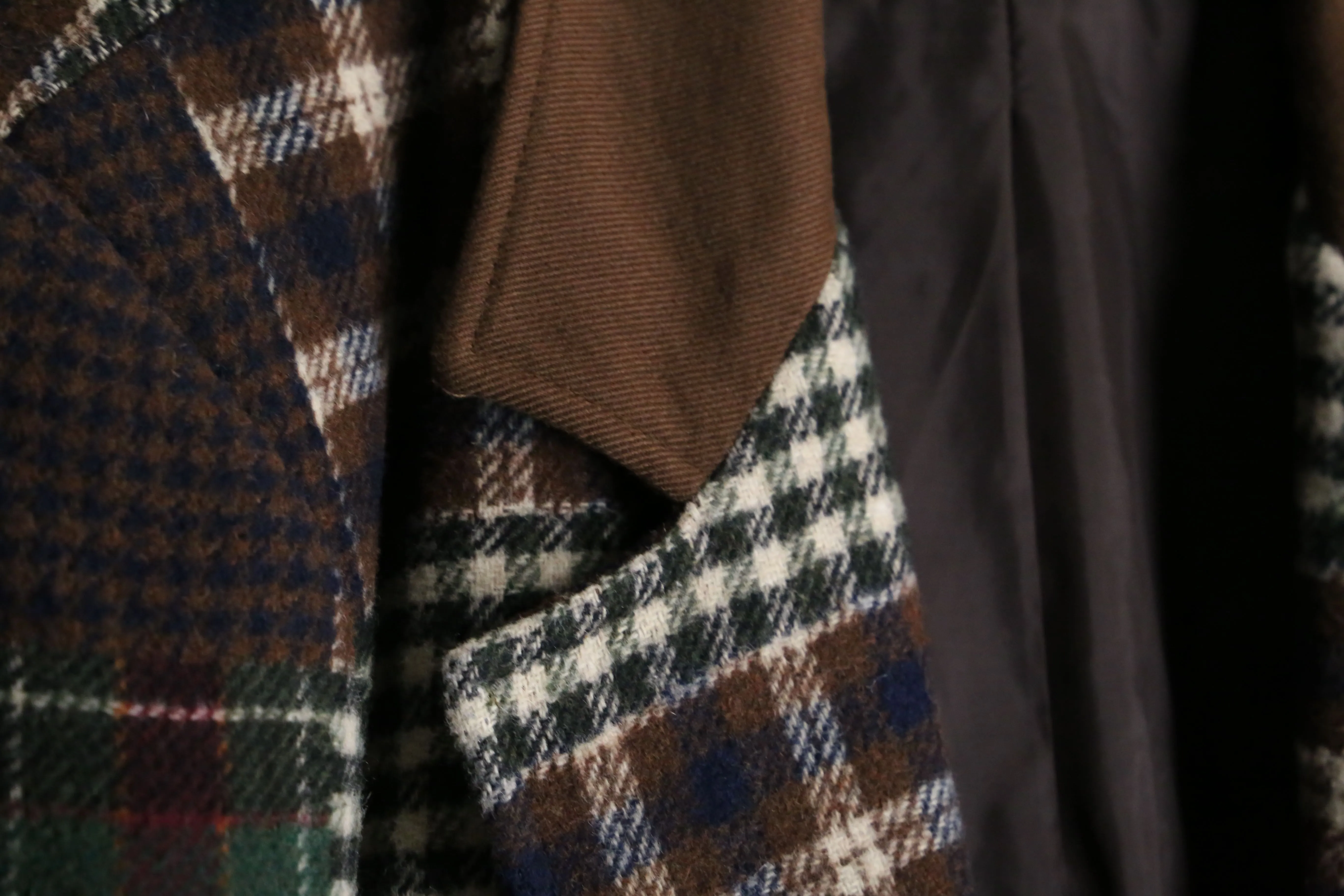 check patchwork design single tailored jacket