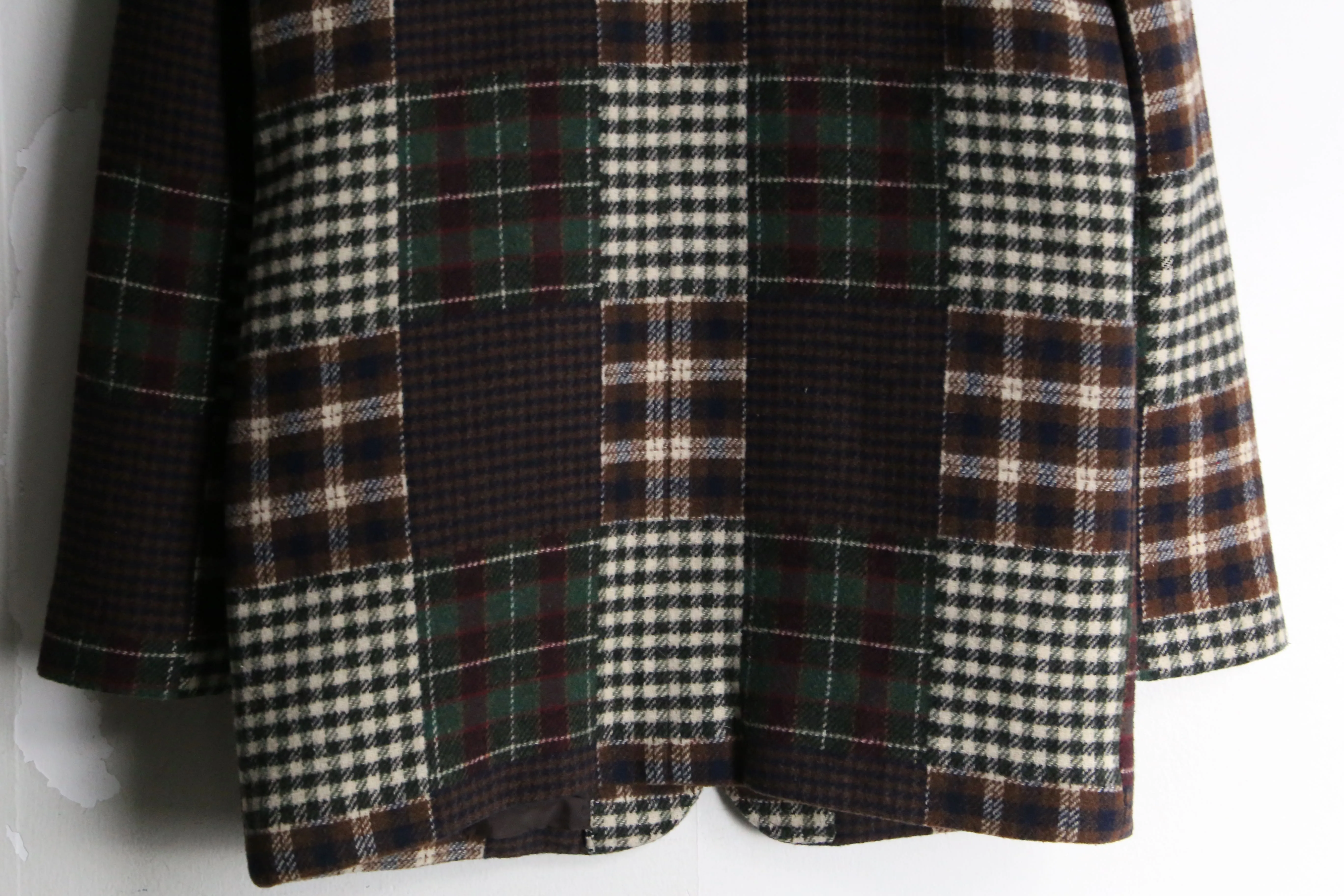 check patchwork design single tailored jacket