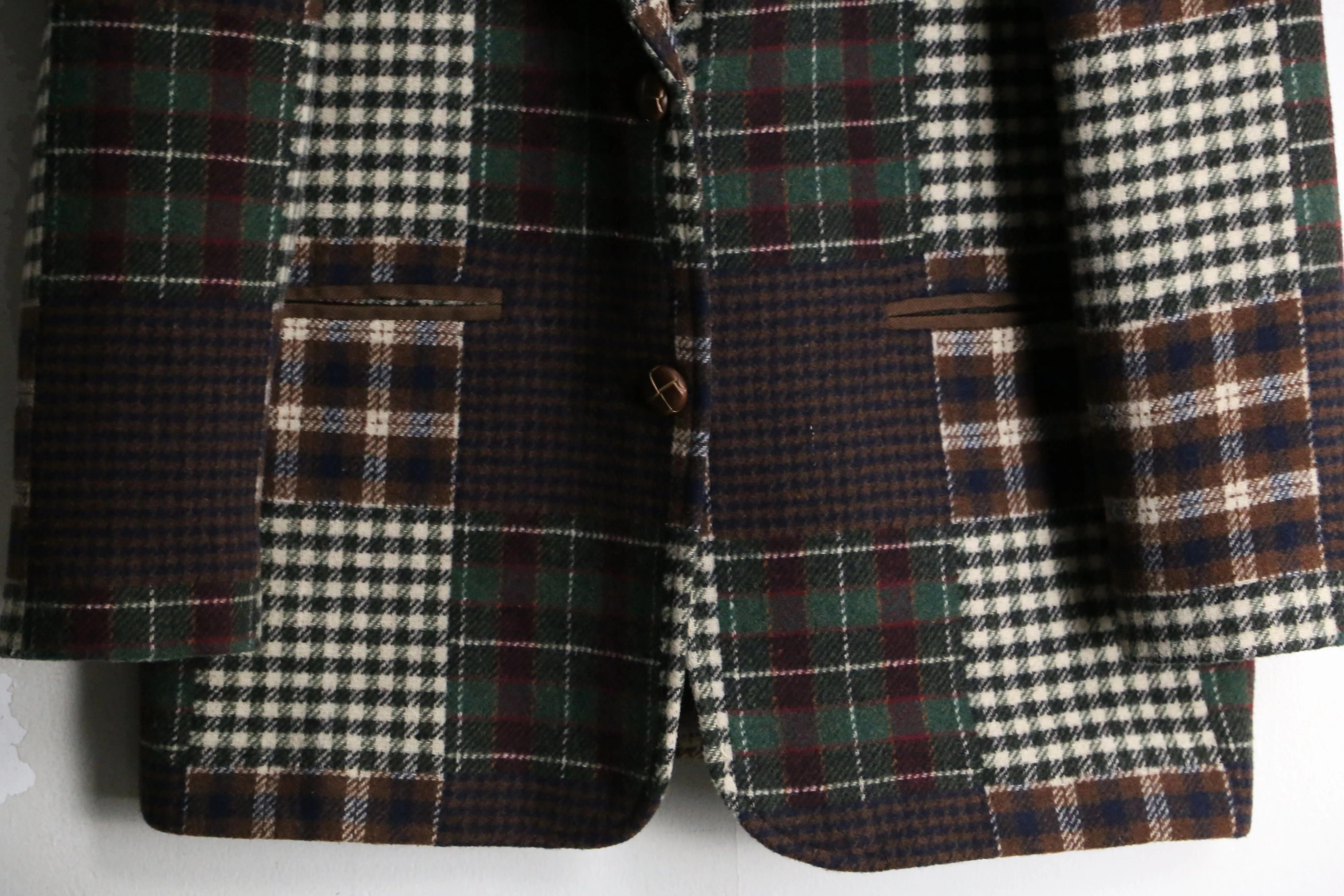check patchwork design single tailored jacket