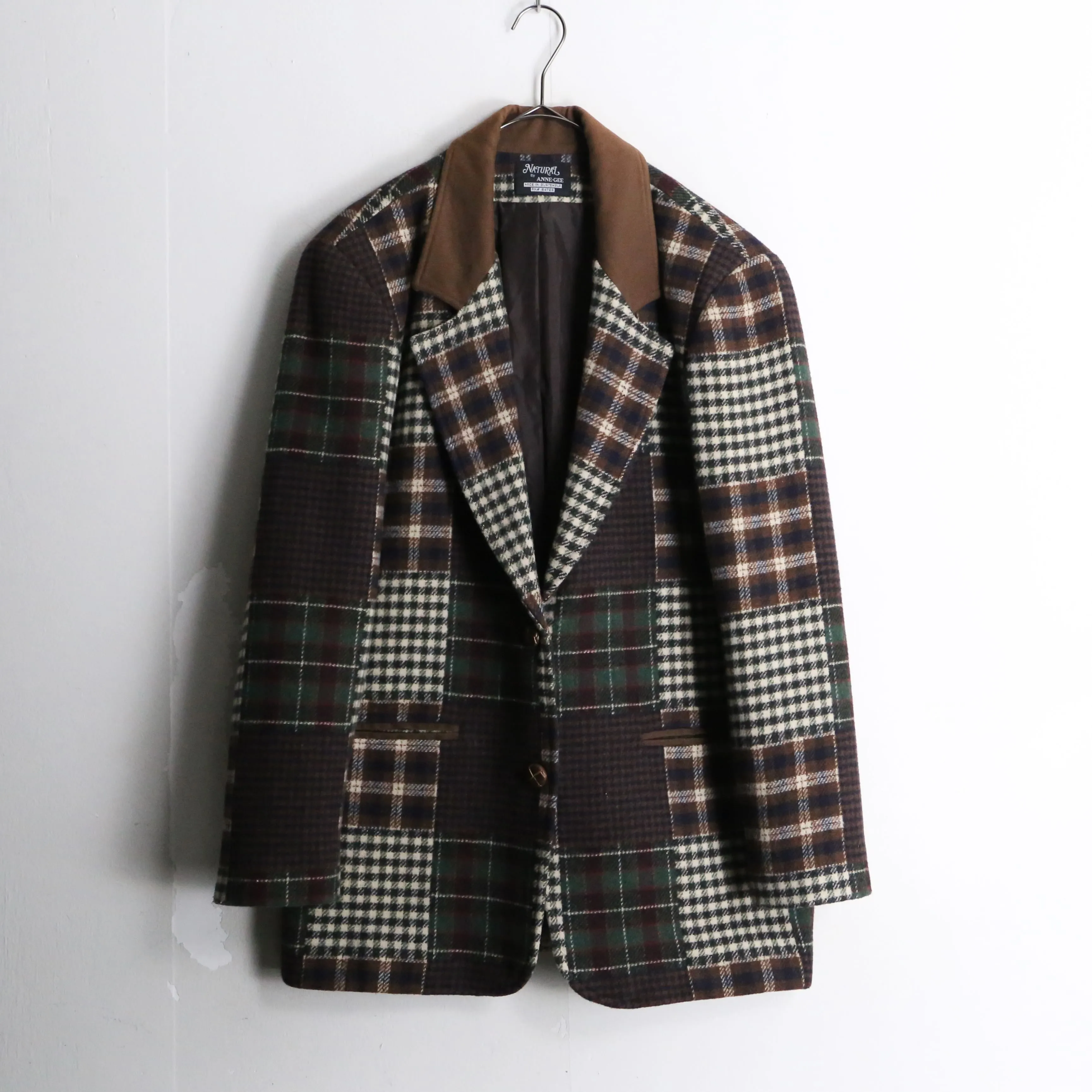 check patchwork design single tailored jacket