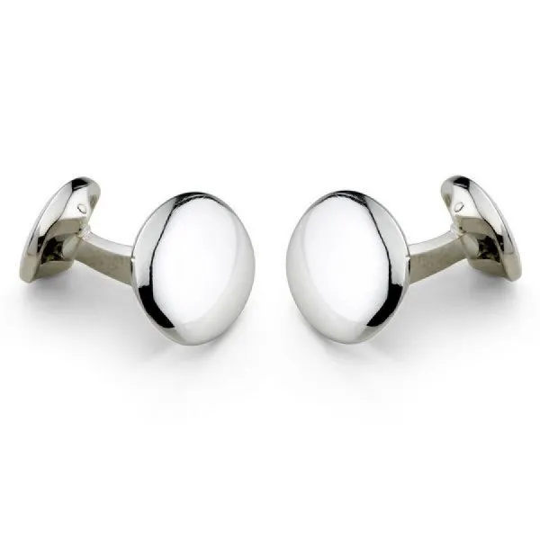 Deakin & Francis Sterling Silver Dome Oval Cufflinks