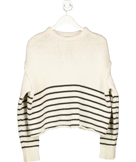 DISSH Beige Camille Stone Stripe Crop Jumper UK S