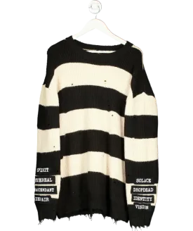 Drop Dead Black Lounge Act Striped Jumper UK XXL