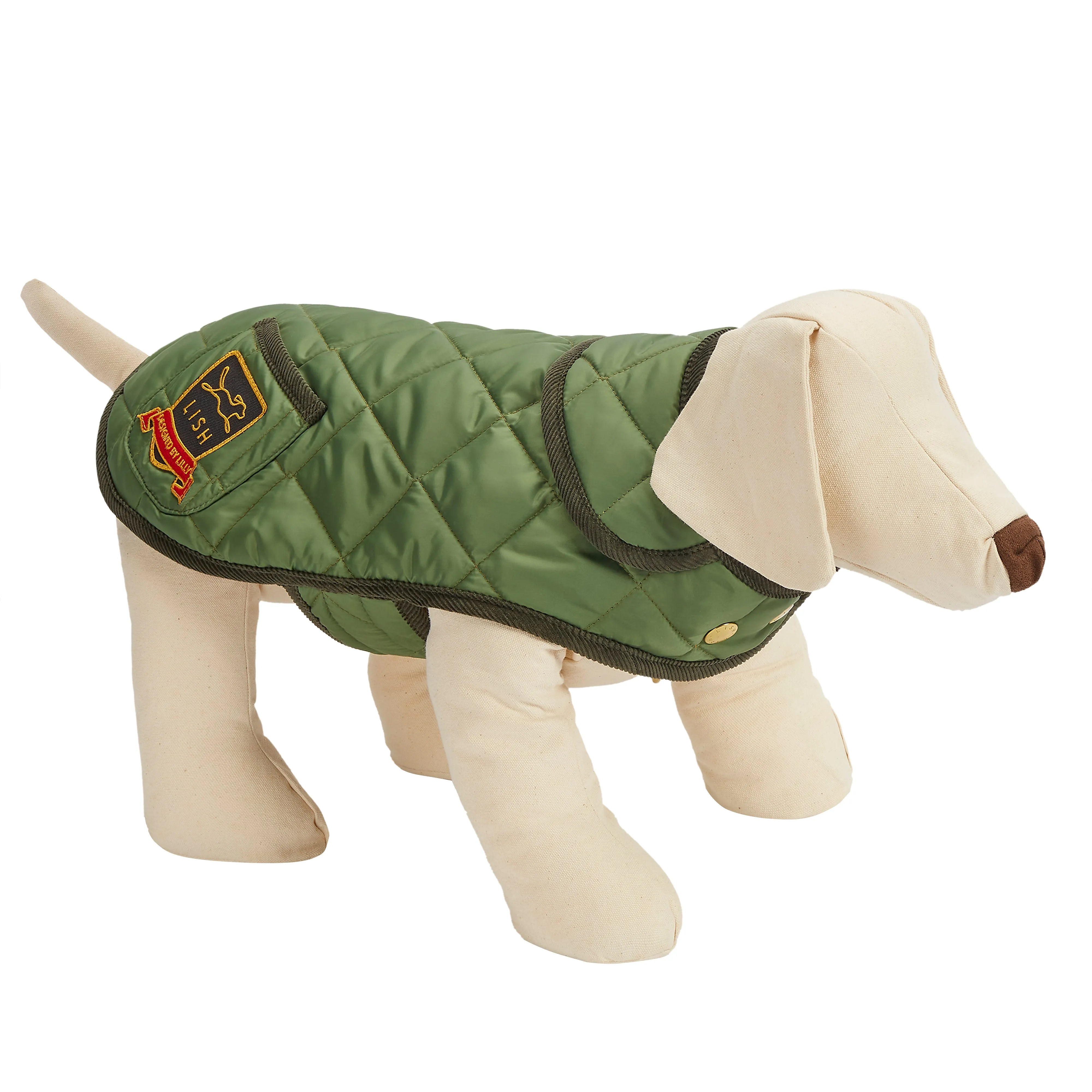Elwin Khaki Green Designer Luxury Dog Coat