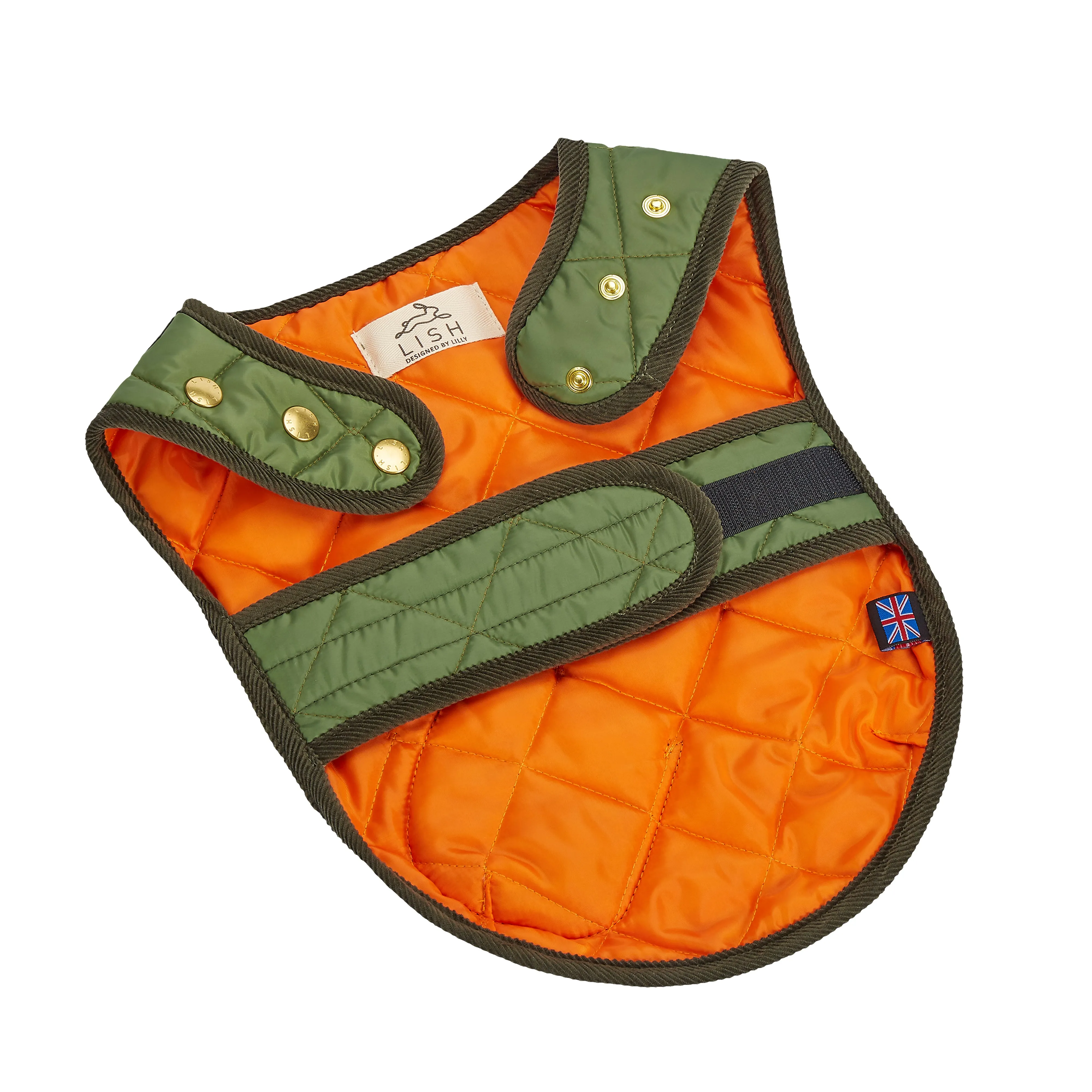 Elwin Khaki Green Designer Luxury Dog Coat