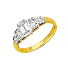 Emerald & Baguette Cut Diamond Ring   WPR21