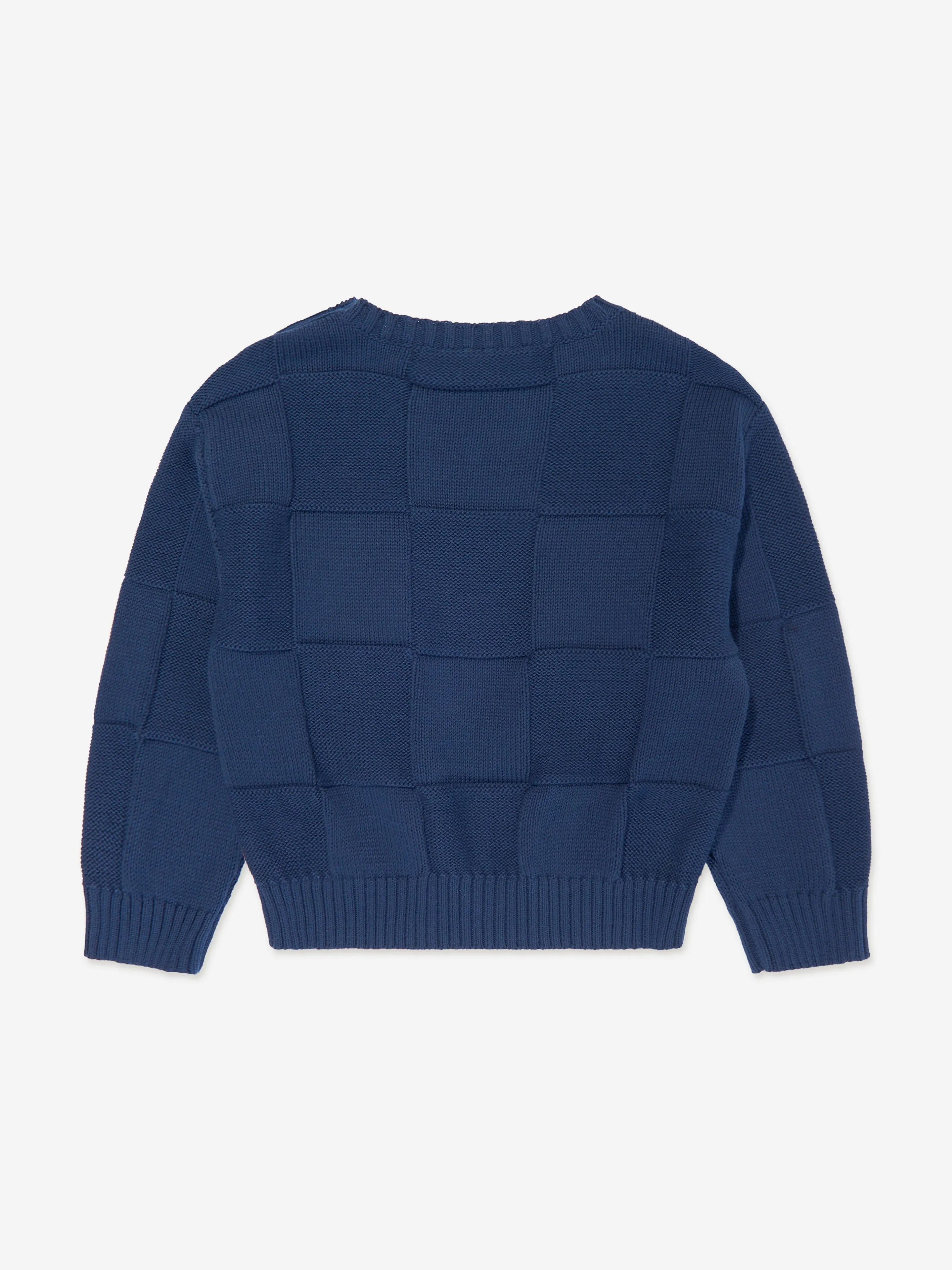 Emporio Armani Baby Boys Knitted Logo Jumper in Navy