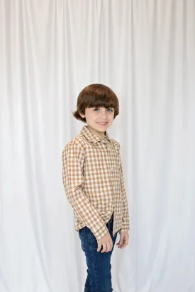 Essential Wheat and Ivory Checkered Button Down Shirt