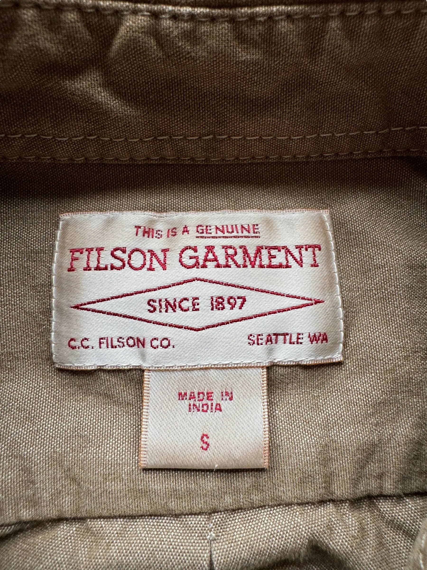 Filson 100% Cotton Lightweight Shirt SZ S