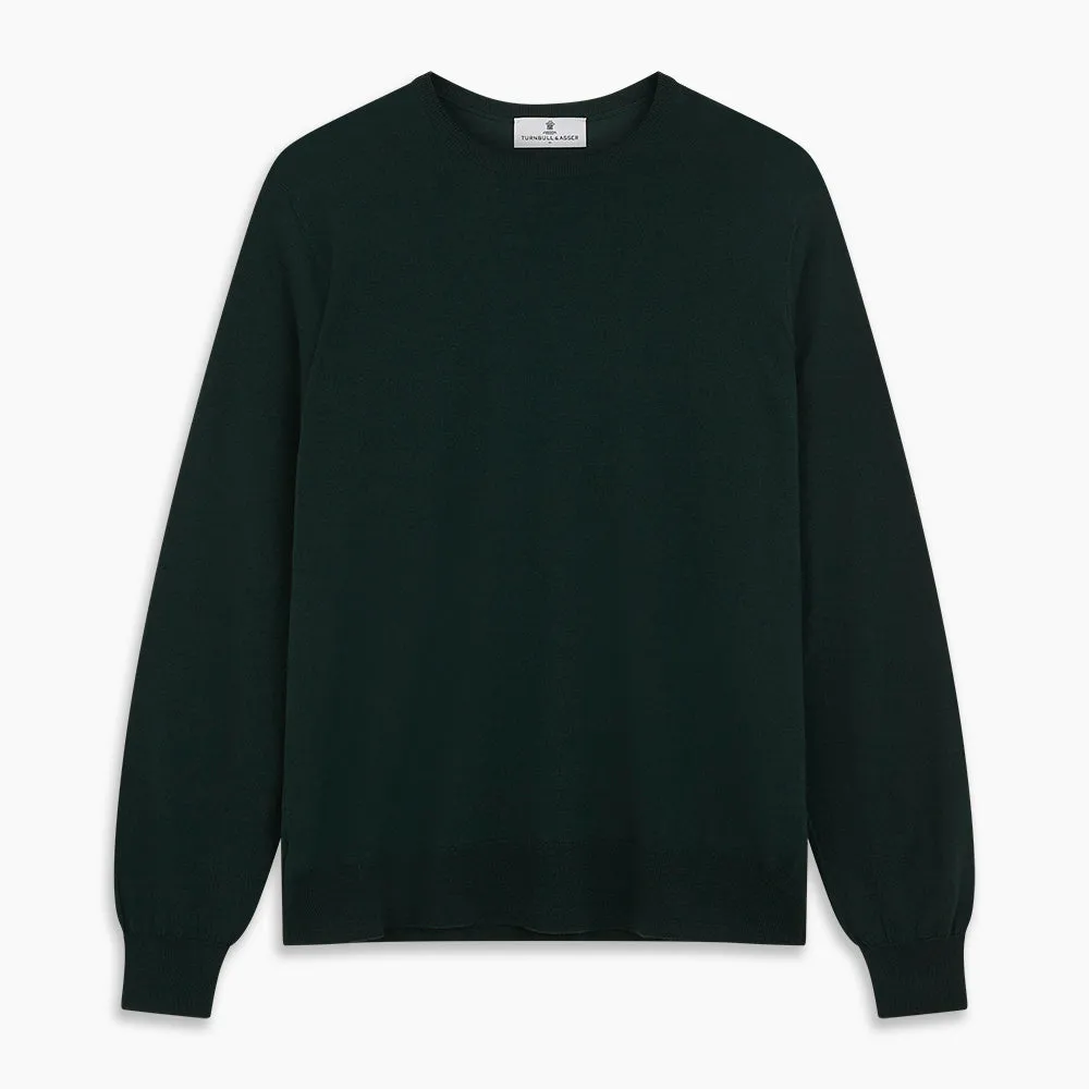 Forest Green Crew Neck Merino Jumper