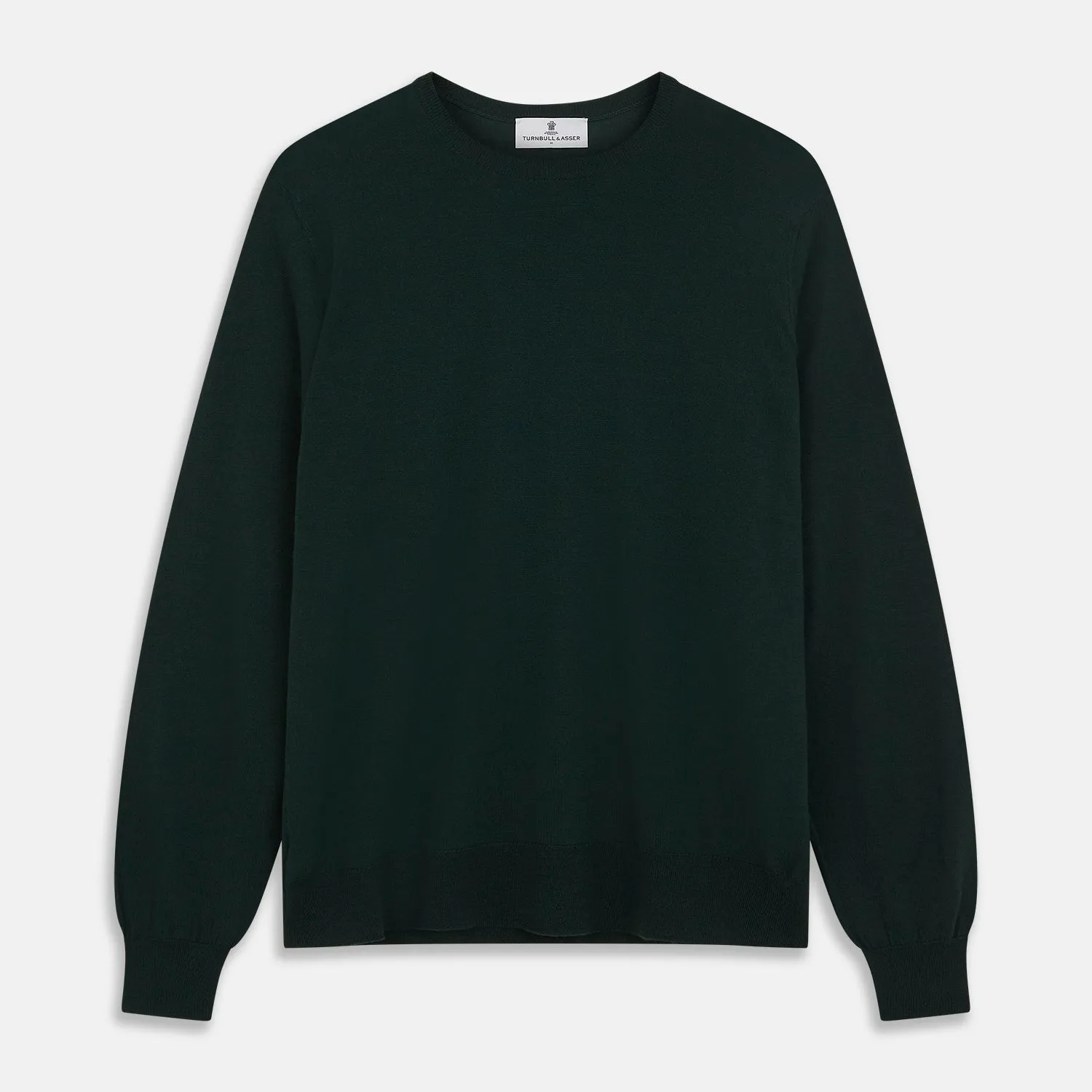 Forest Green Crew Neck Merino Jumper