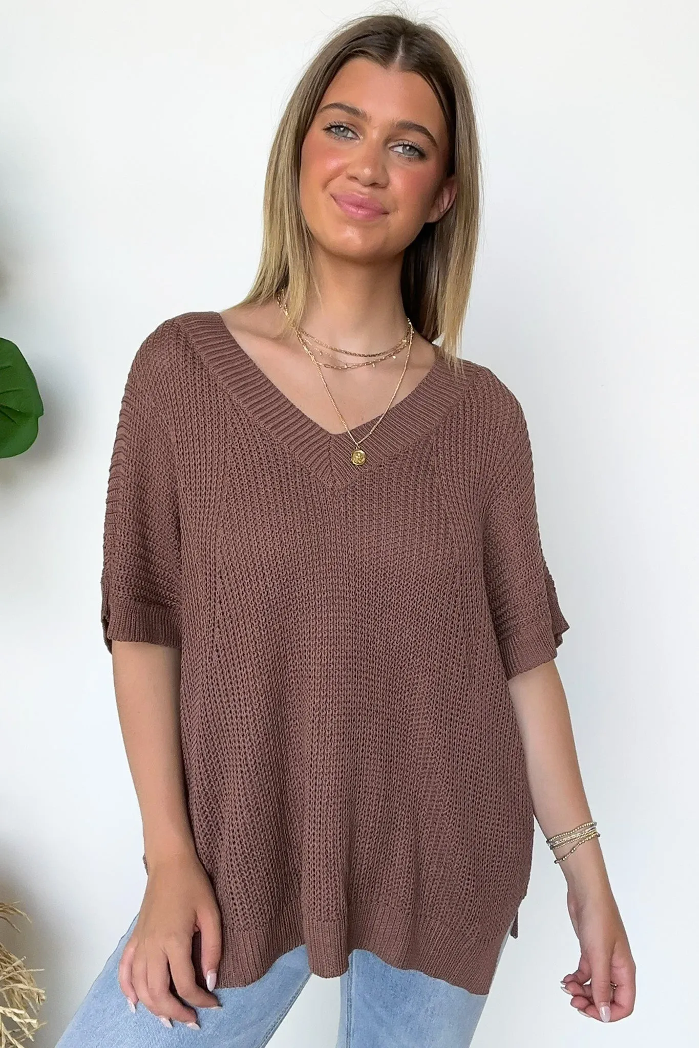 Free Fall Lightweight V-Neck Knit Top - BACK IN STOCK