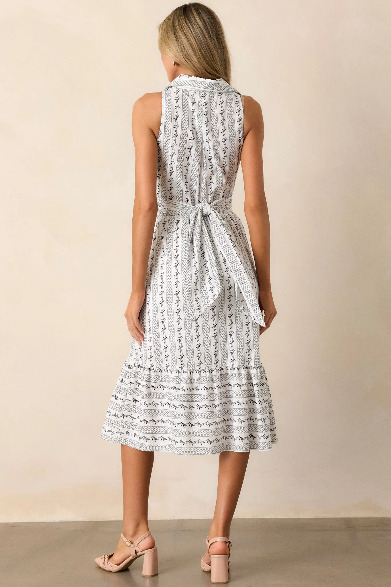 Girl On The Go Ivory Midi Shirt Dress