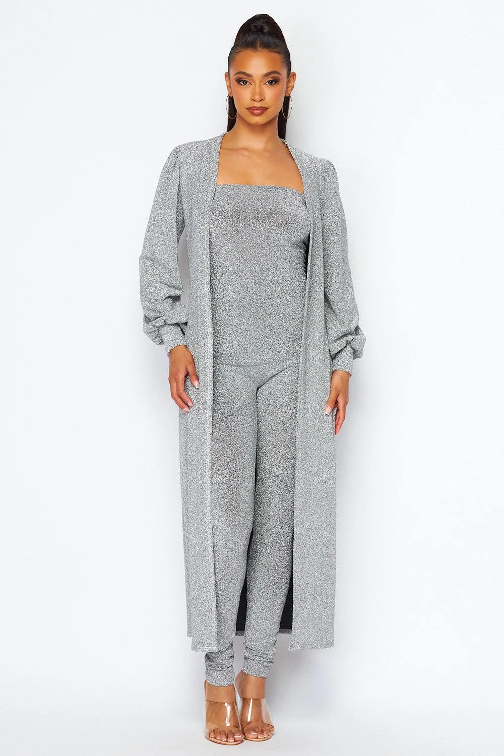 Glitter Tube Jumper and Duster Set