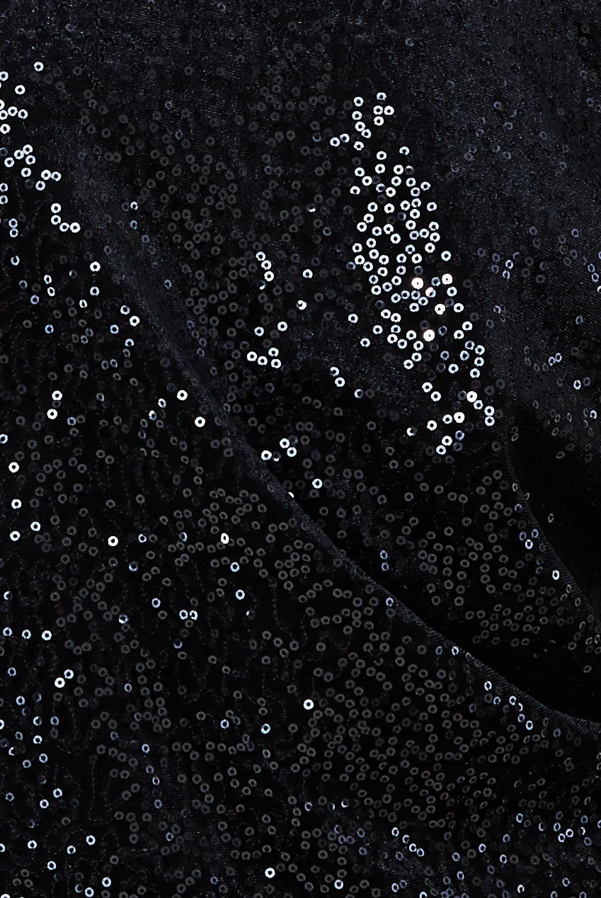 Goddiva Patterned Sequin Embroidered Velvet Jumper