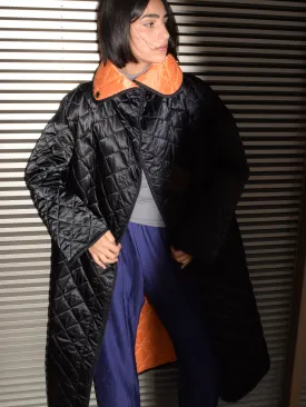 Greta coat, Black & Orange