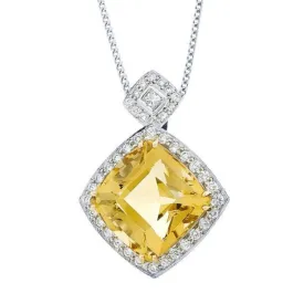 'Halo' Citrine & Diamond Pendant   WPP27