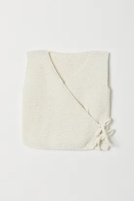Handknitted Vest | White | Made with 100% Organic Cotton Yarn