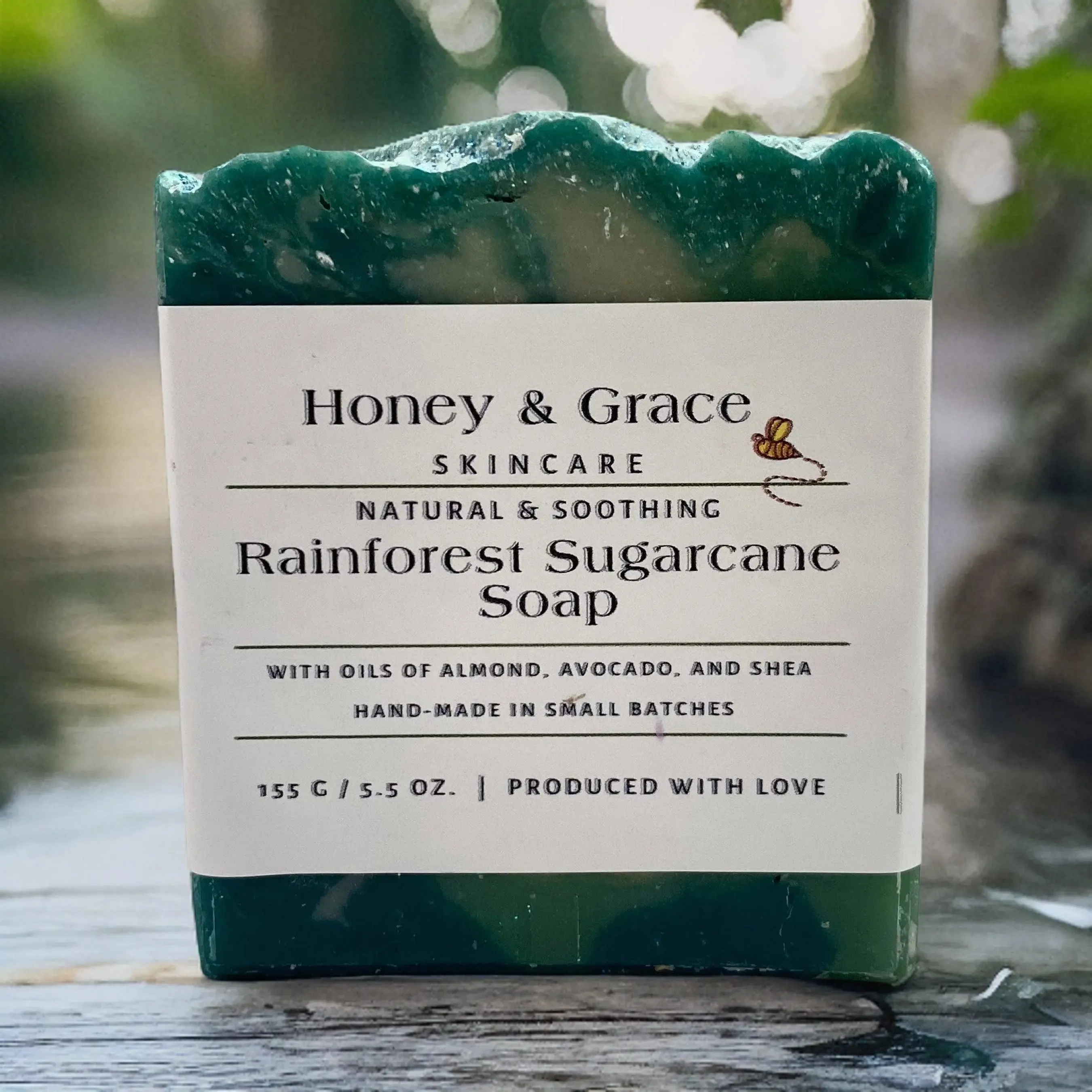 Honey and Grace Rain Forest Sugarcane Bar Soap 5.5 oz