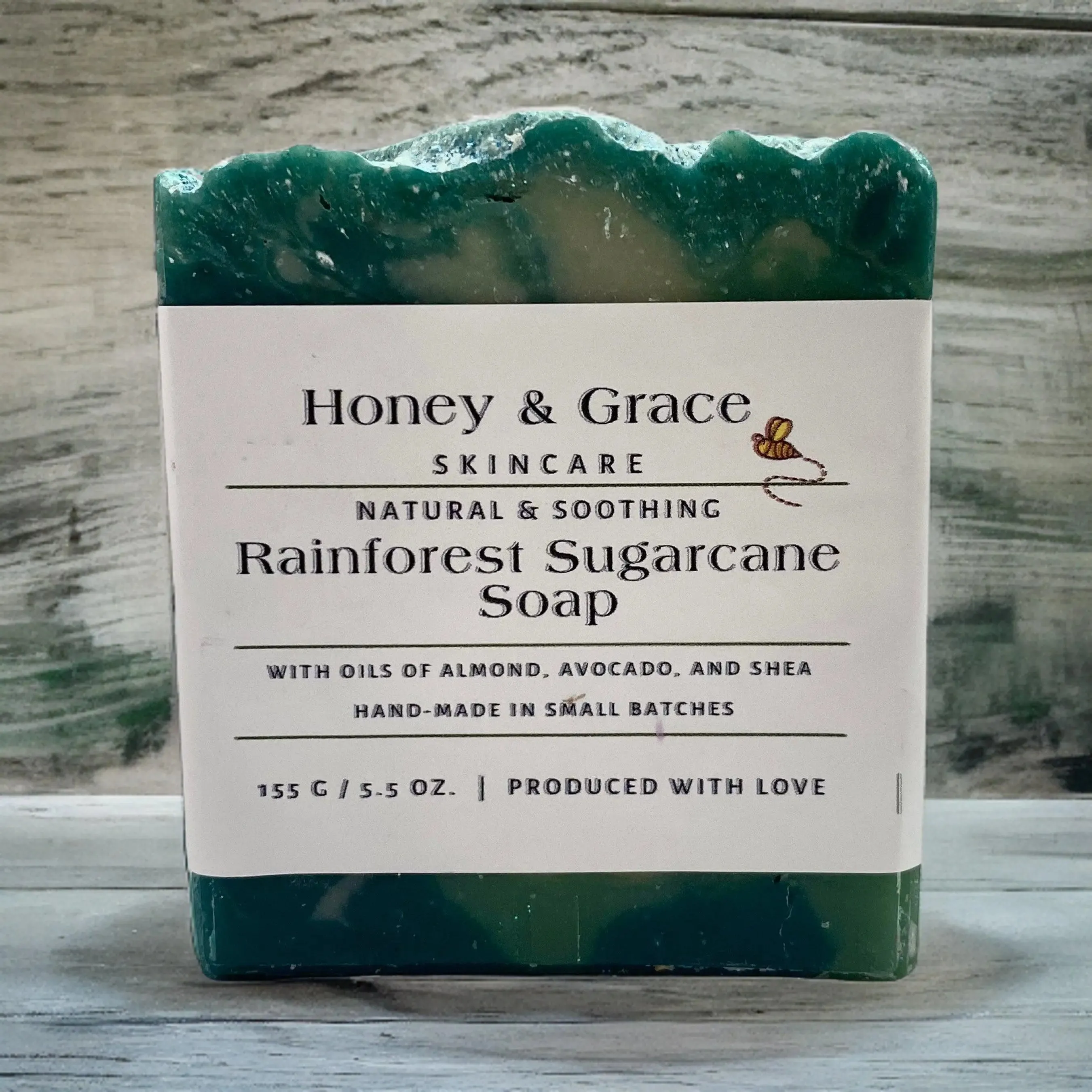 Honey and Grace Rain Forest Sugarcane Bar Soap 5.5 oz