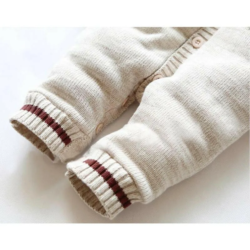 Infant Winter Thick Fleece lined Reindeer Bodysuit