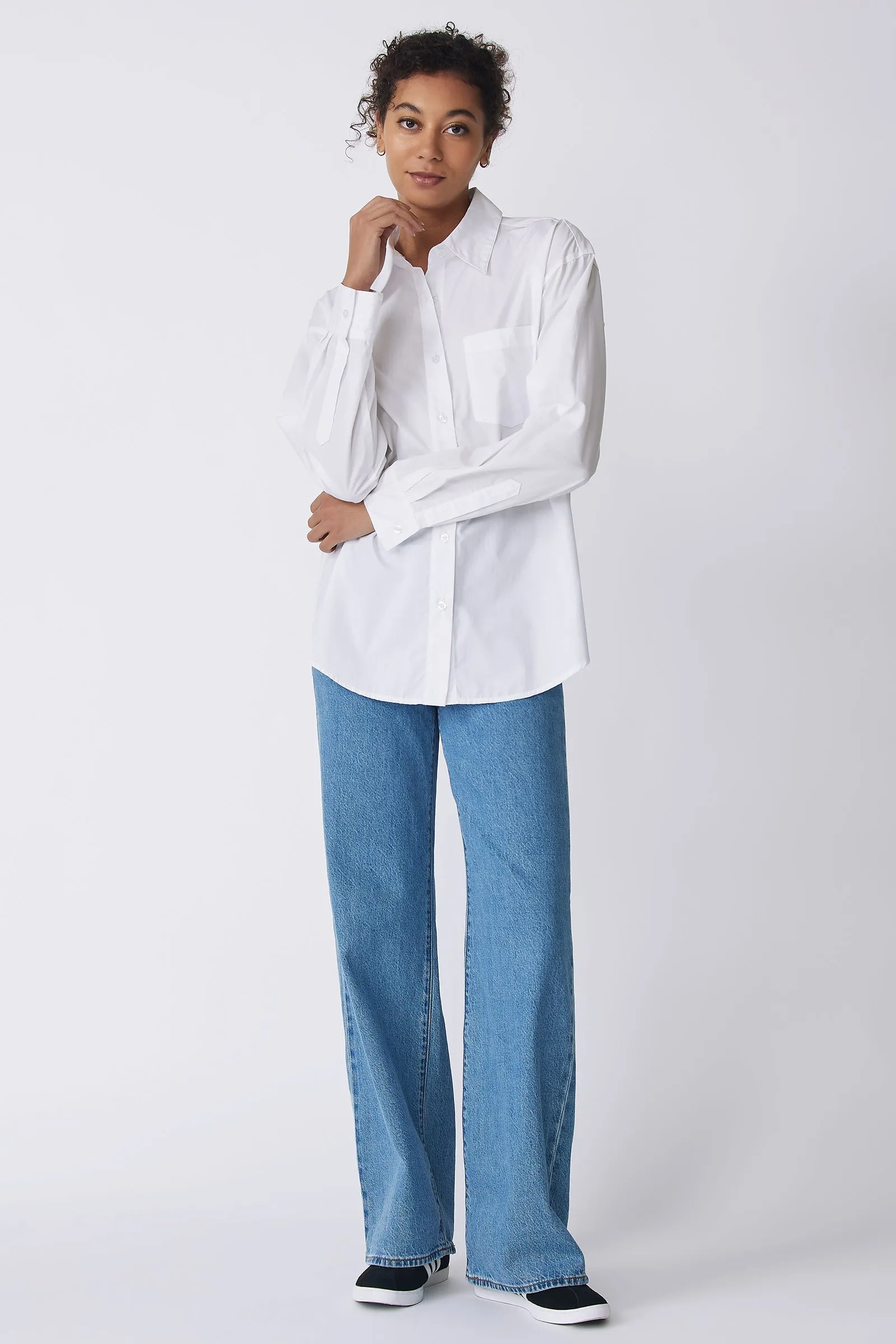 Joni Boyfriend Shirt - White Poplin