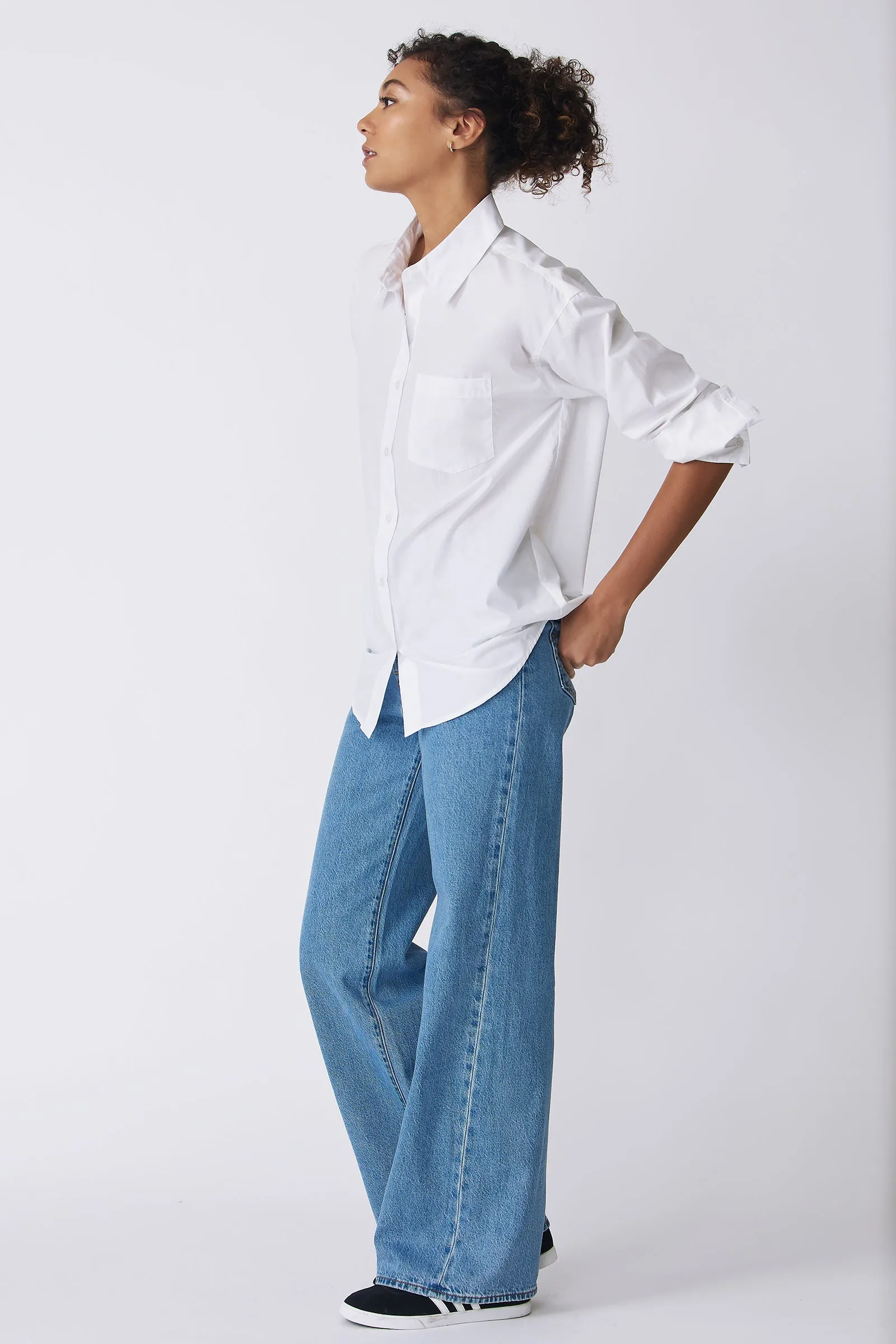 Joni Boyfriend Shirt - White Poplin